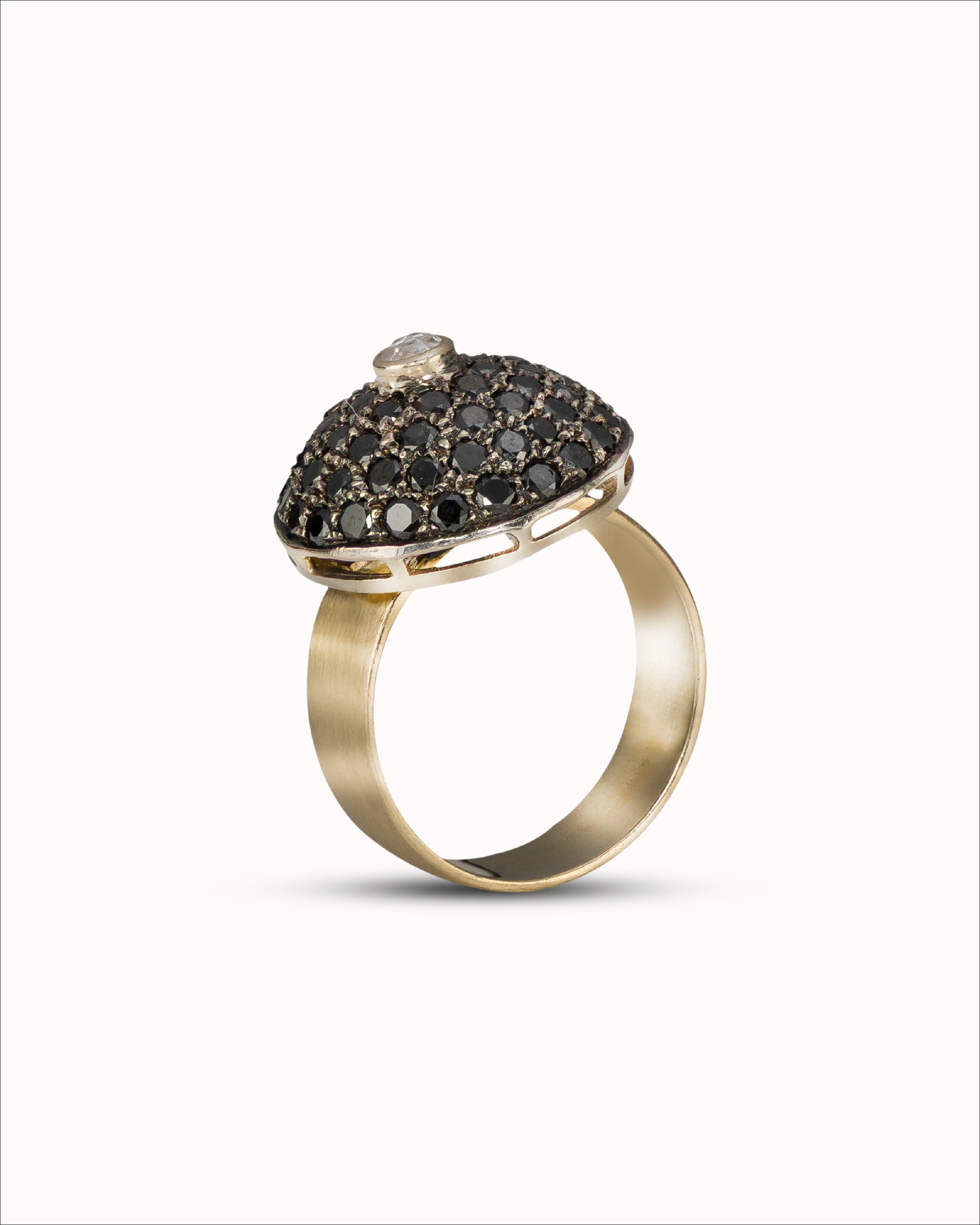 Ahalya Gold & Black Diamond Ring FR-XXXD-AA-04-0007 - Full View