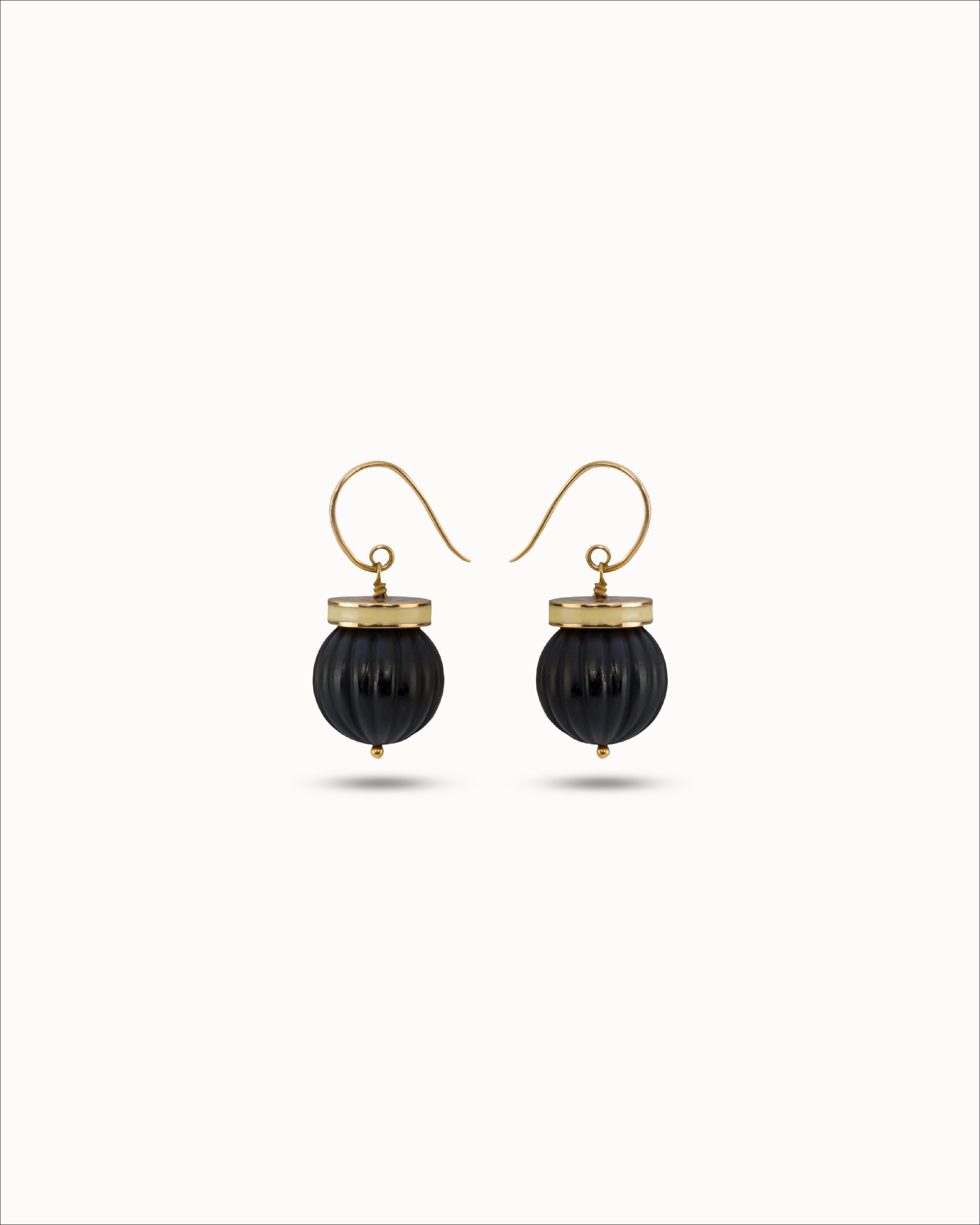 Ahalya Gold & Black Onyx Earrings HG-ONYX-AA-02-0099 - Cover View