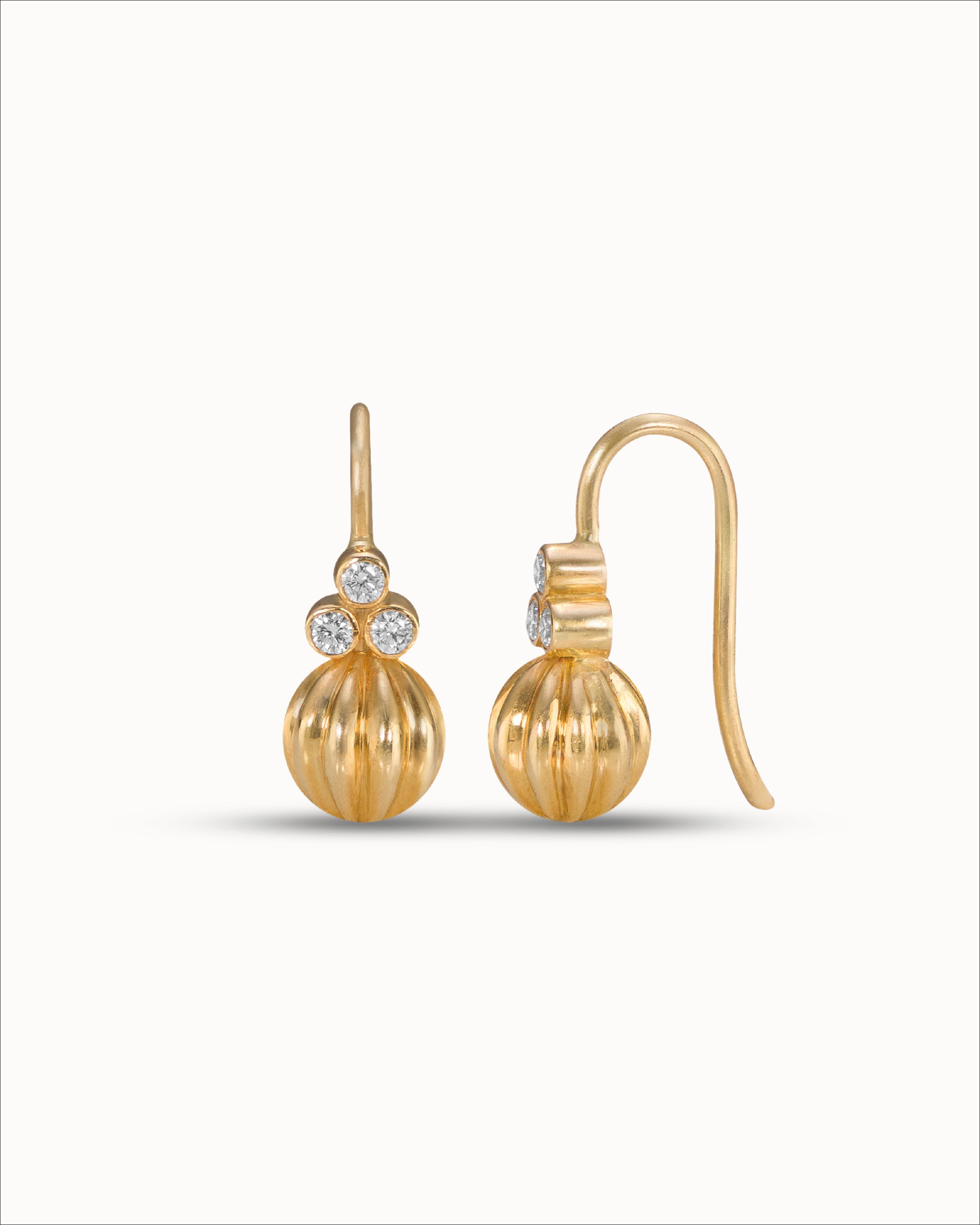 Ahalya Gold & Brilliant Cut Diamond Earrings HG-XBCD-AA-02-0071 Hook View