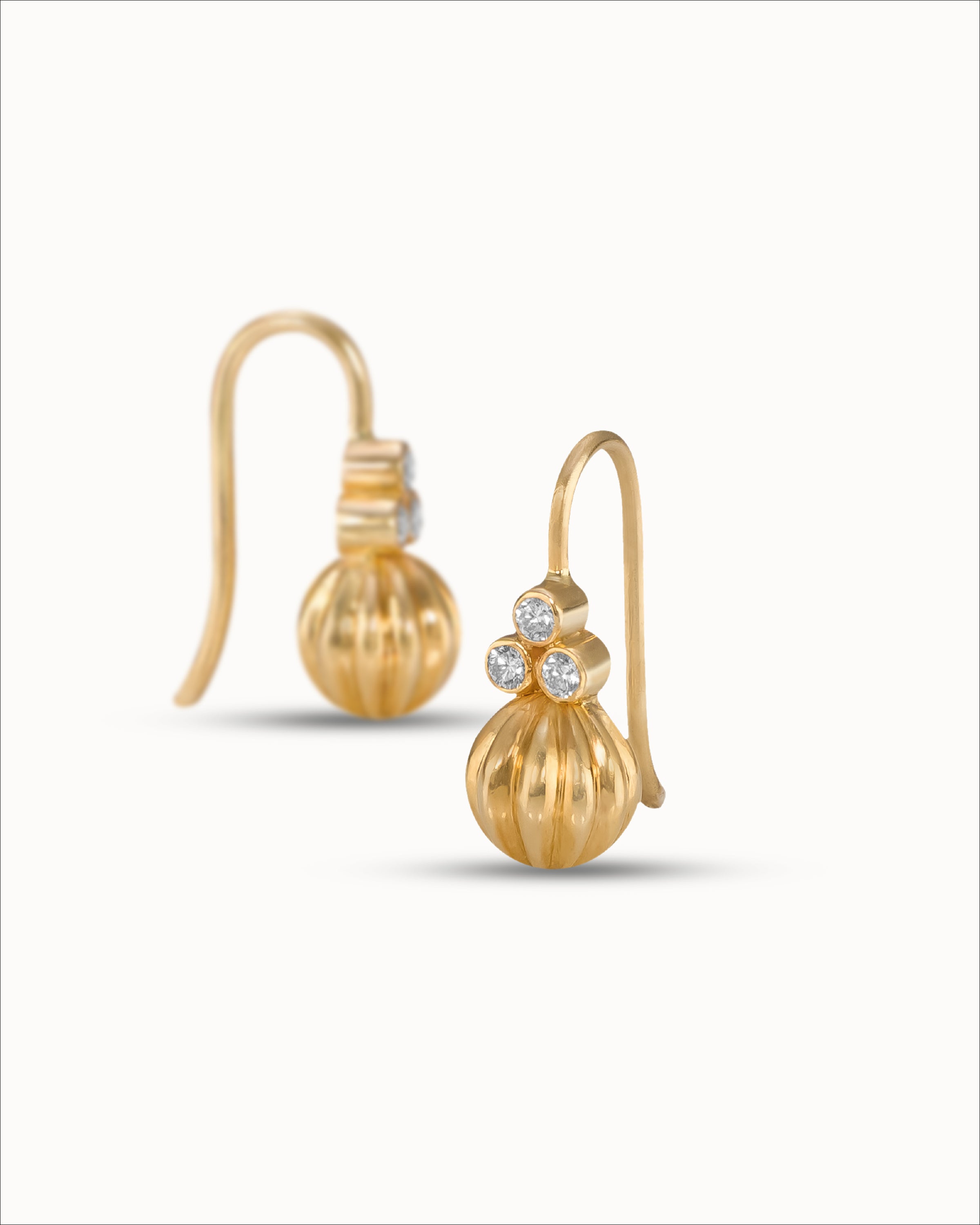 Ahalya Gold & Brilliant Cut Diamond Earrings HG-XBCD-AA-02-0071 - Detailed View