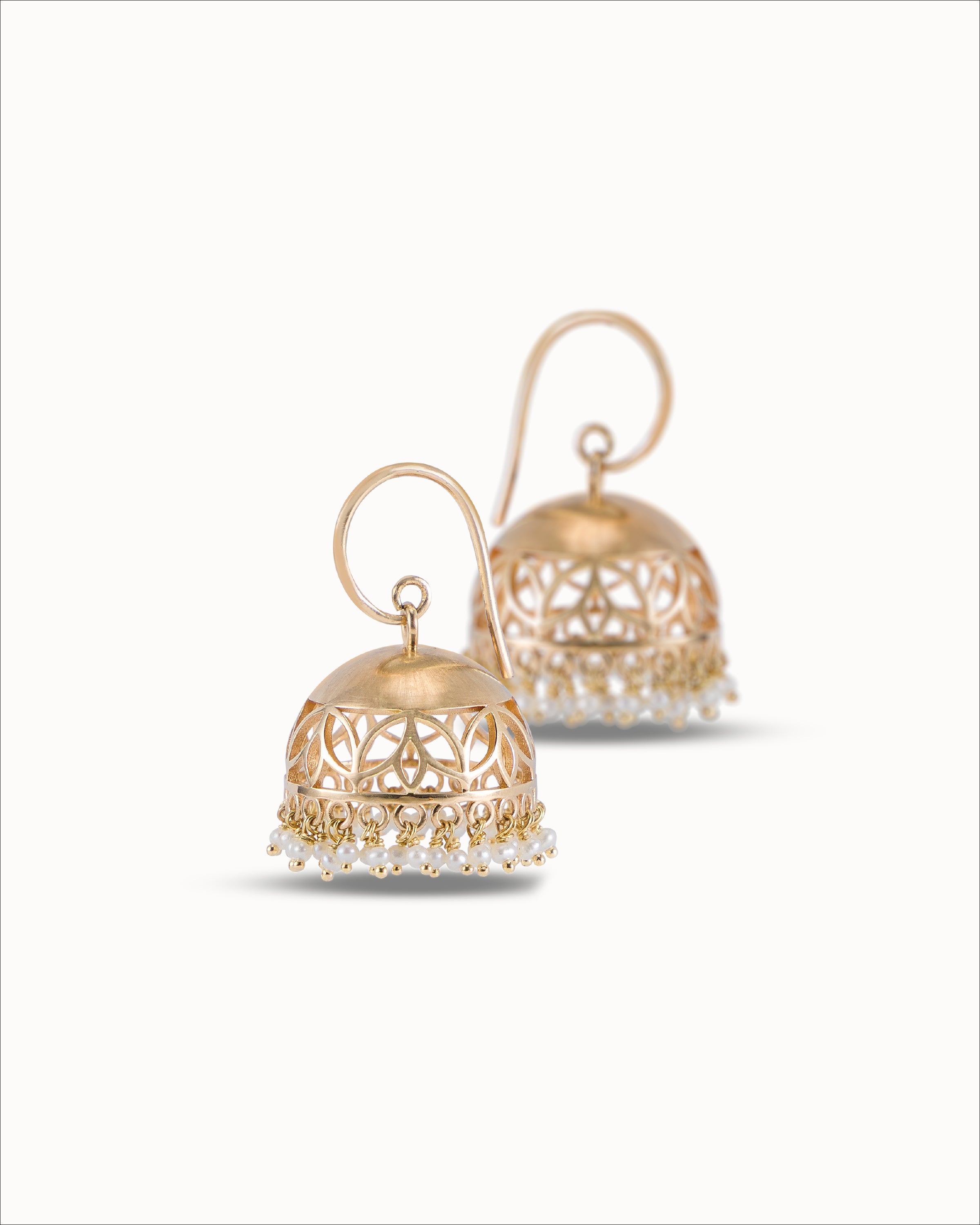 Ahalya Gold & Pearl Earrings JK-XXPL-AA-02-0001 - Full View