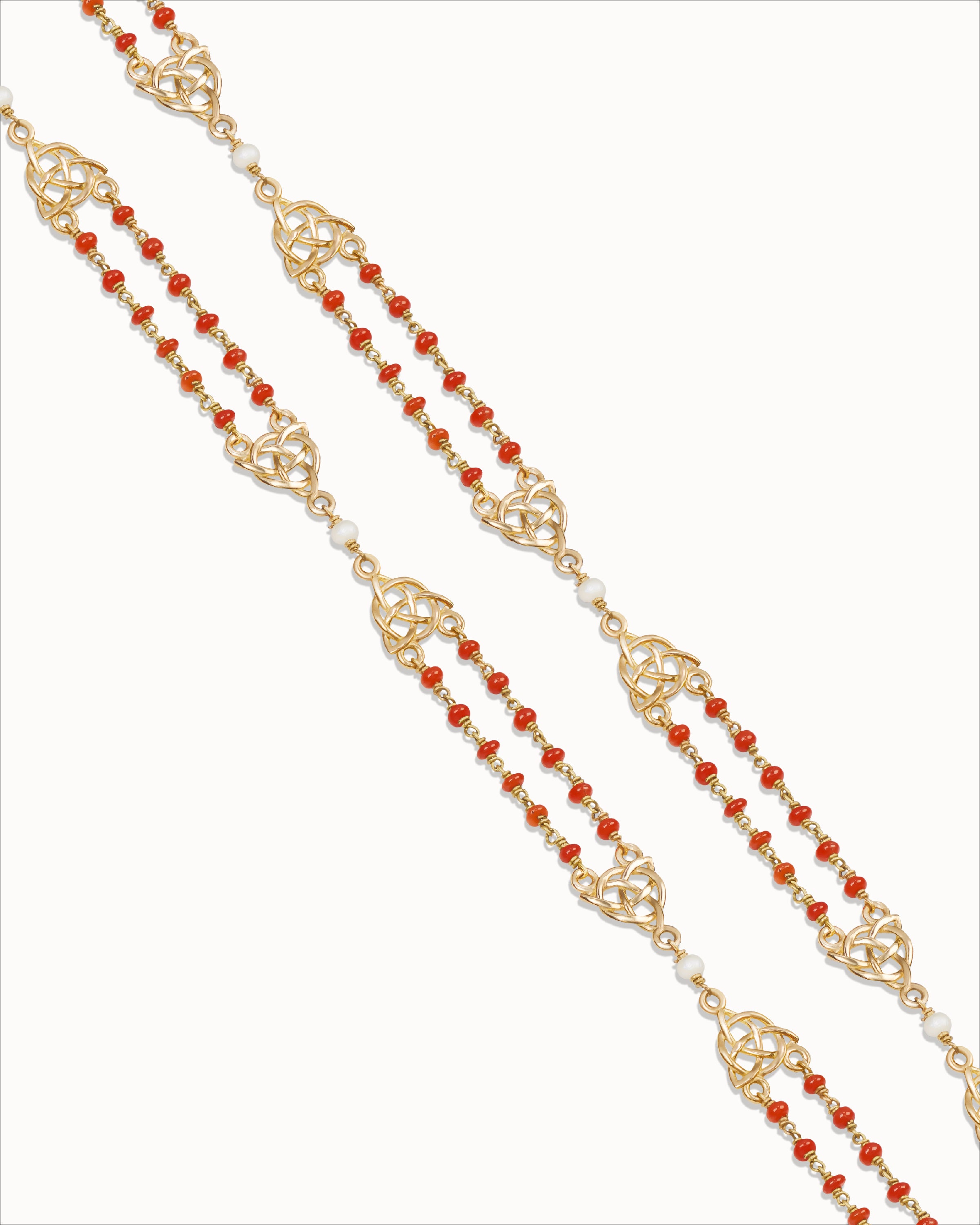 Ahalya Gold & Coral Necklace LC-XCRL-AA-01-0046 - Close Up View