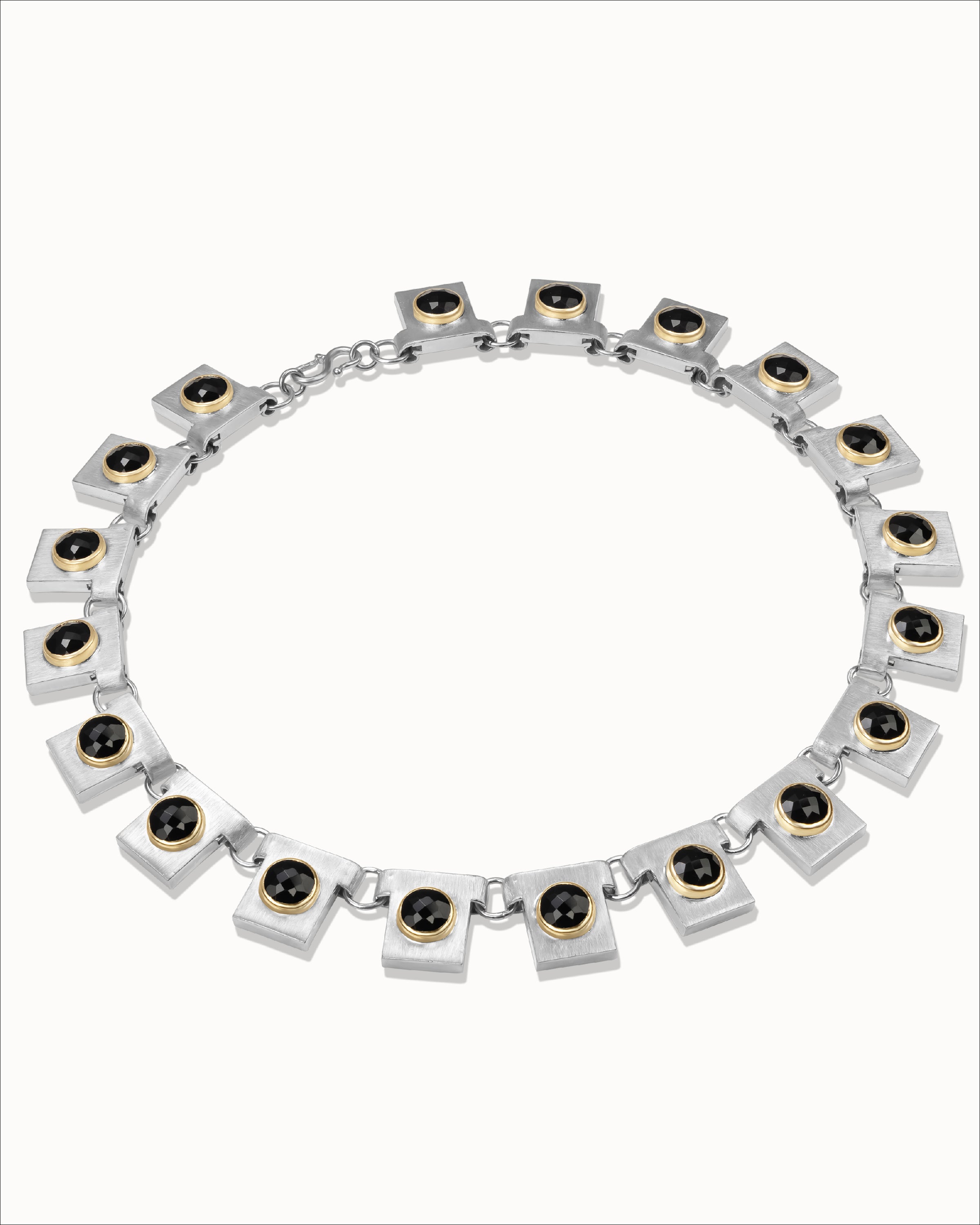 Ahalya Gold & Onyx Necklace NE-ONYX-AA-01-0051 - Angled View