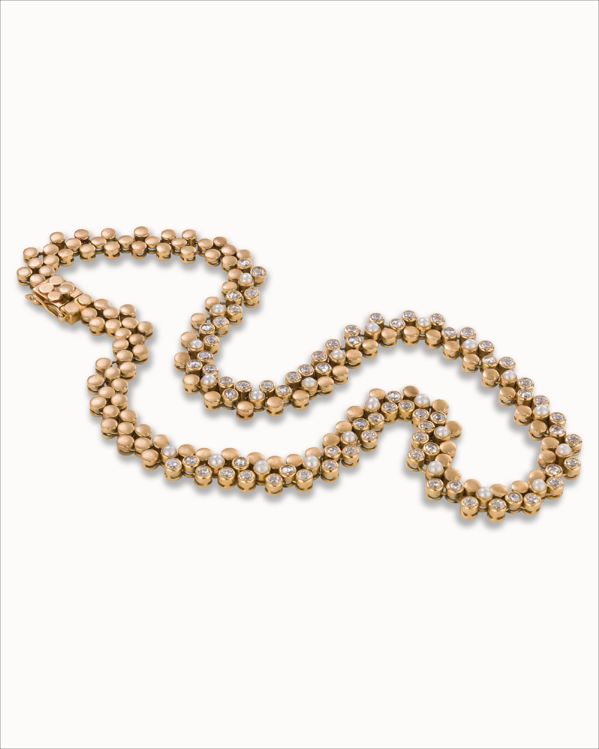 Ahalya Gold & Brilliant Cut Diamond Necklace NE-XBCD-AA-01-0011 - Full View