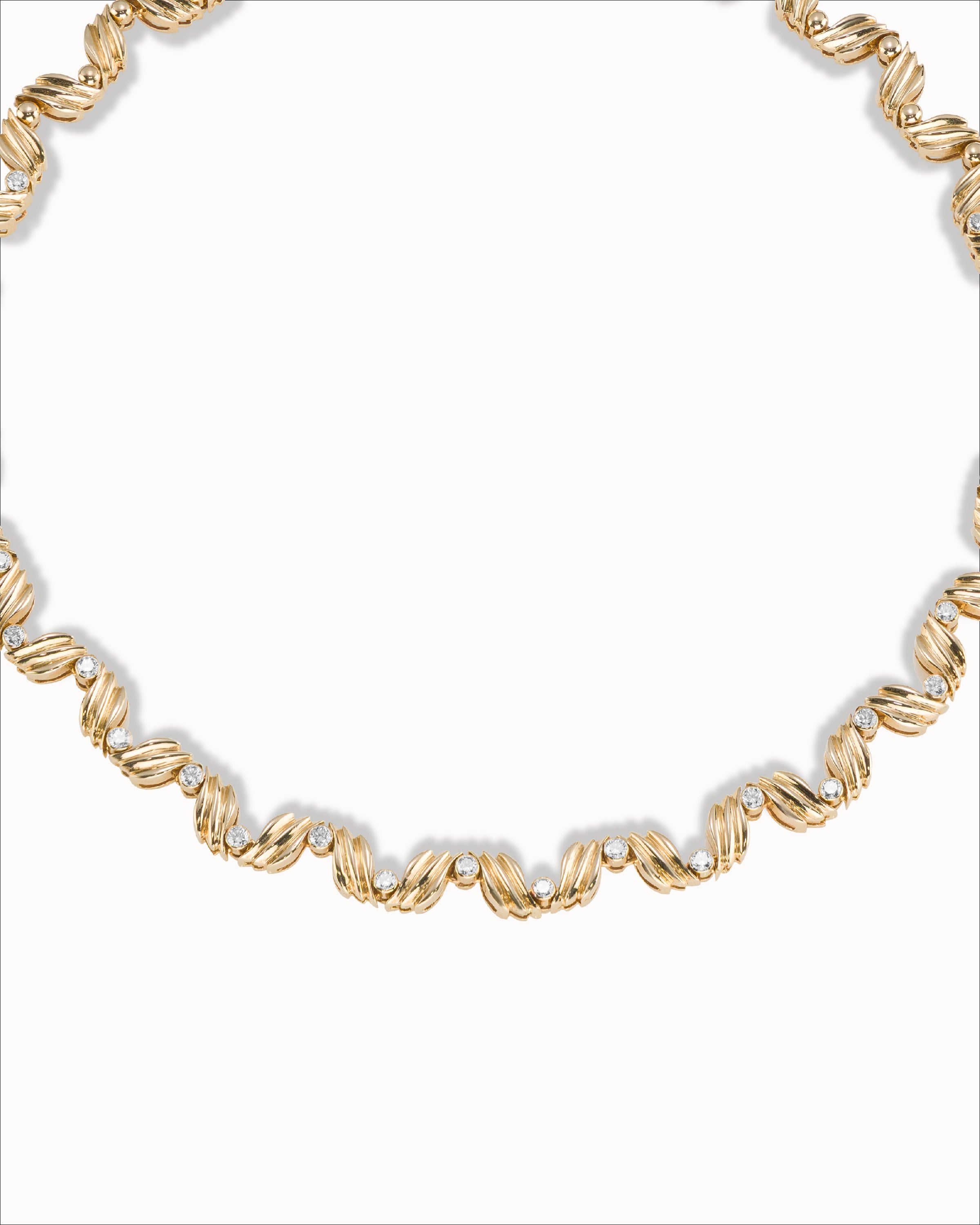 Ahalya Gold & Brilliant Cut Diamond Necklace NE-XBCD-AA-01-0025 - Detailed View