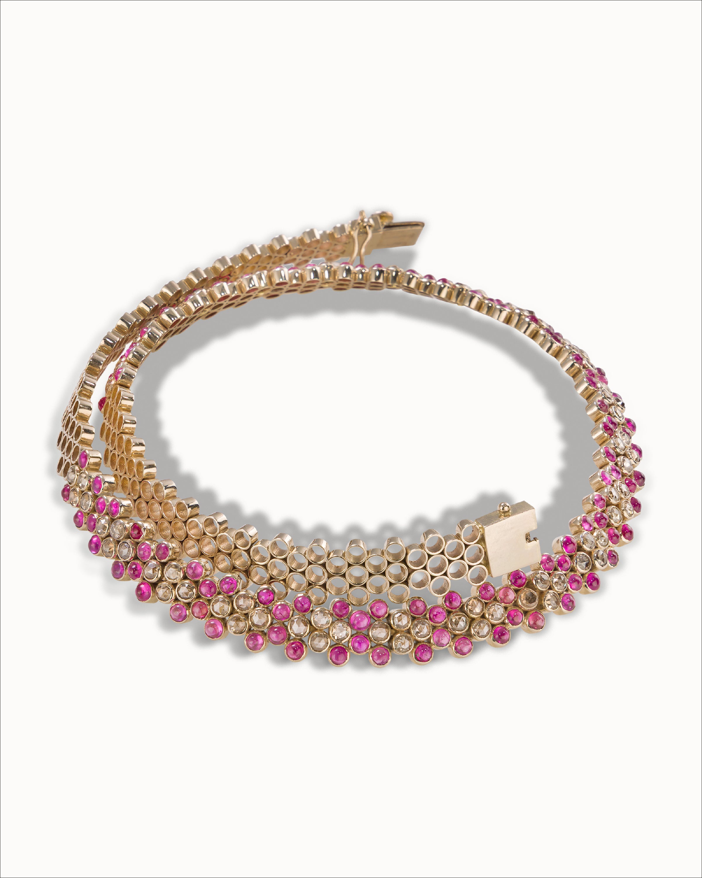 Ahalya Gold & Ruby Necklace NE-XRBY-AA-01-0009 - Full View