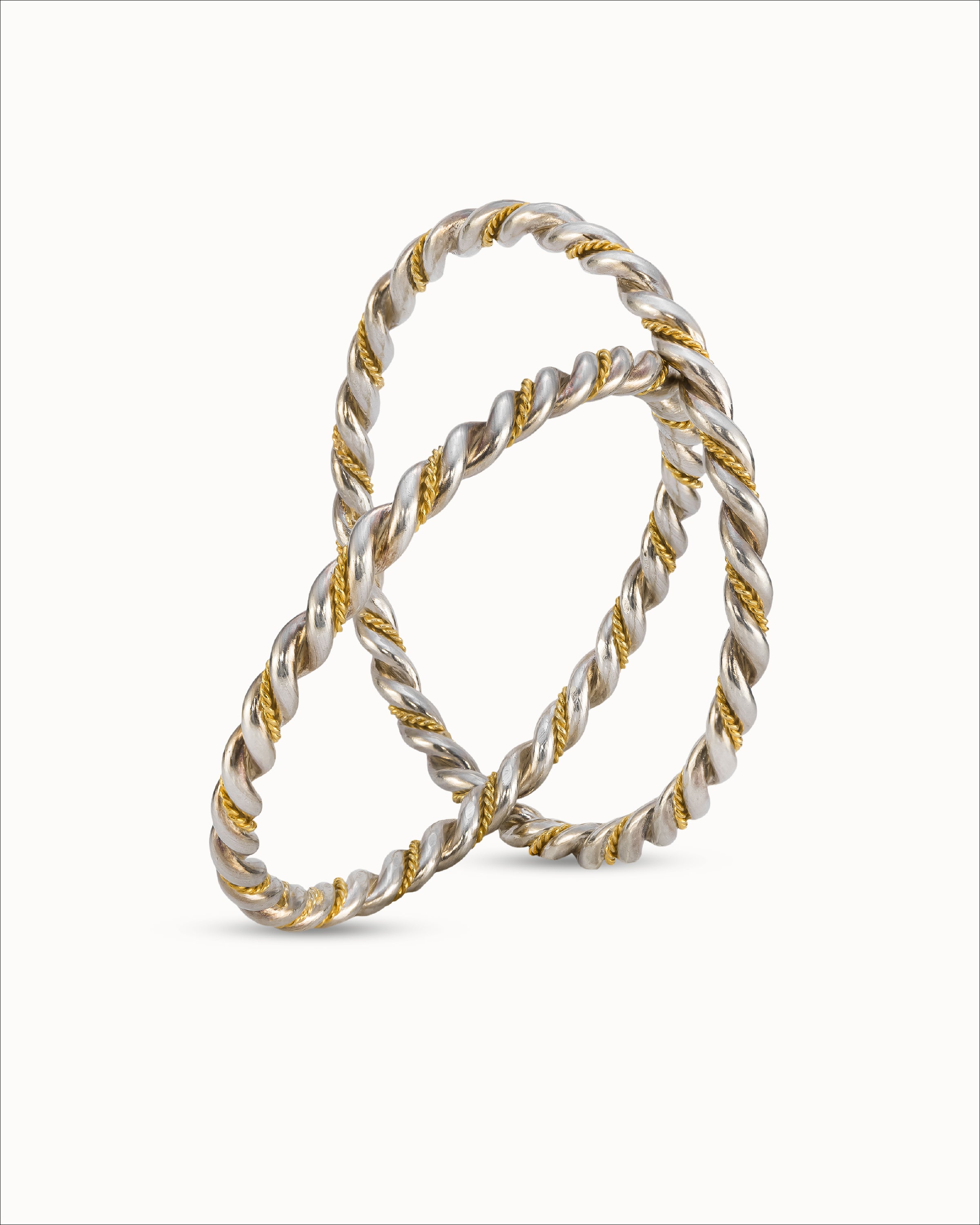 Ahalya Gold & Silver Bangle SB-SIGO-AA-03-0021 - Angled View