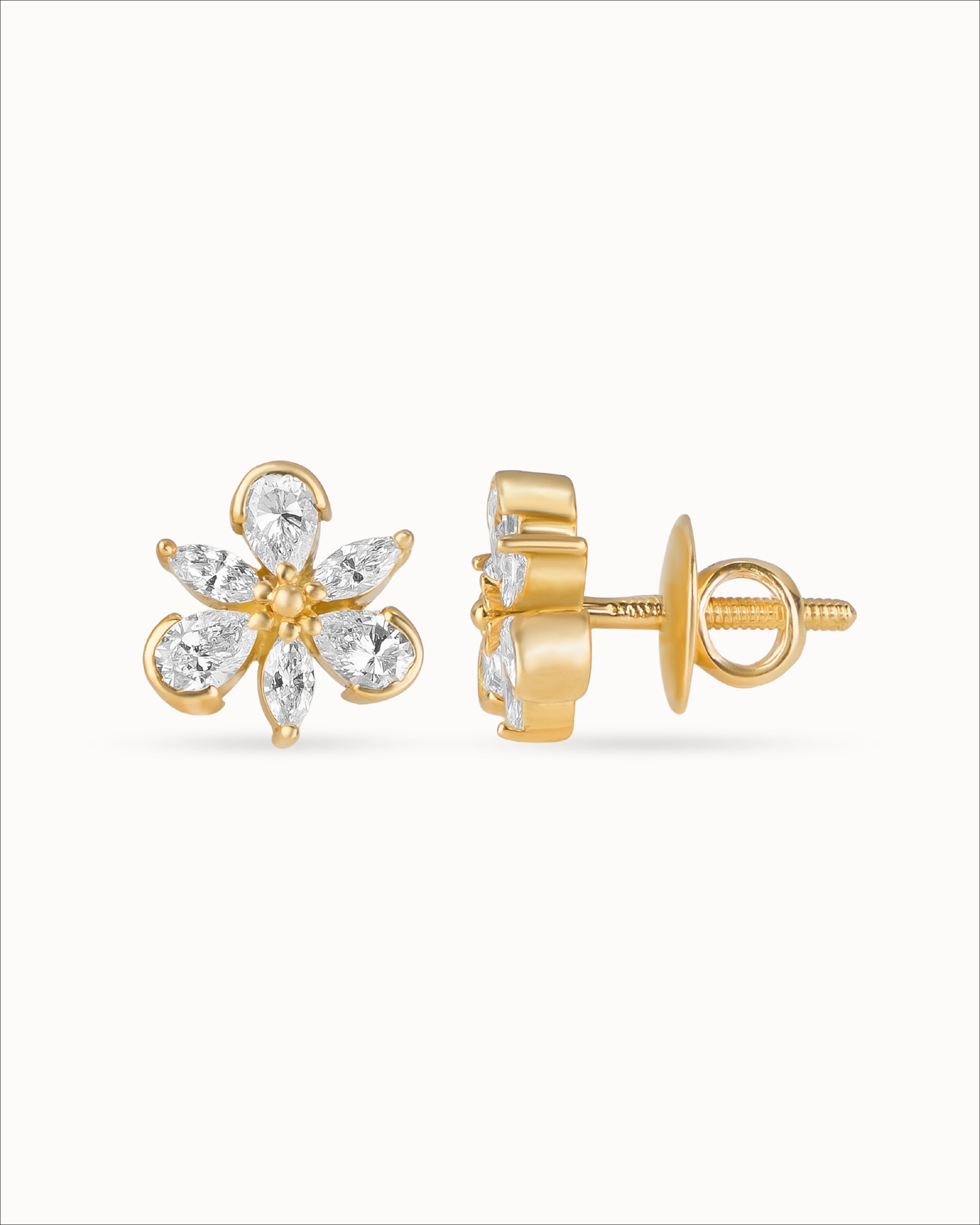 Ahalya Gold & Diamond Earrings SD-MXDD-AA-02-0140 - Screw View