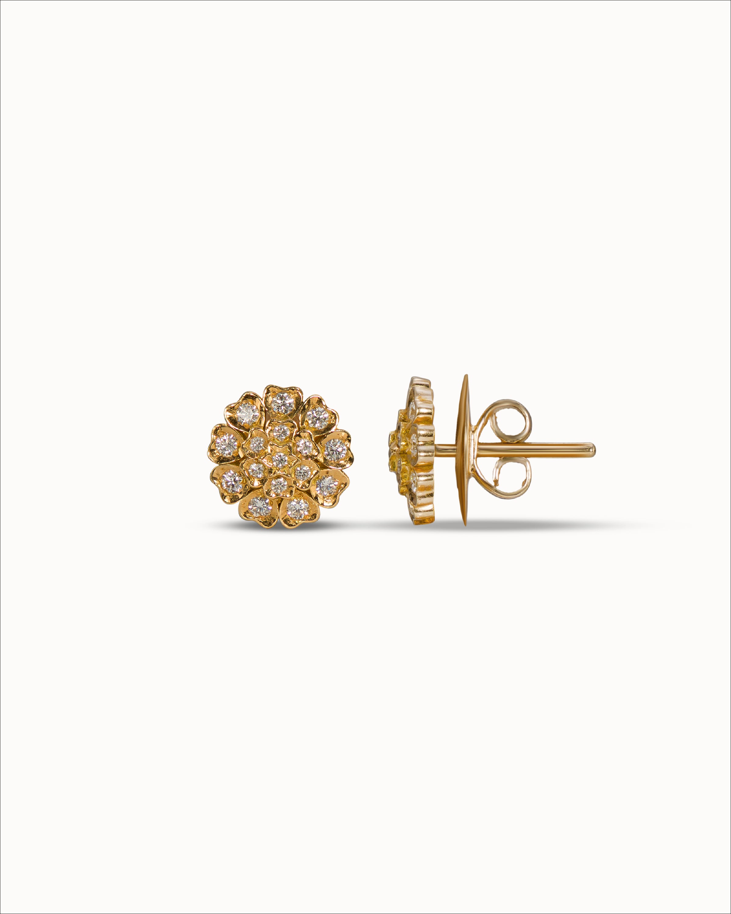 Ahalya Gold & Brilliant Cut Diamond Earrings SD-XBCD-AA-02-0020 - Screw View
