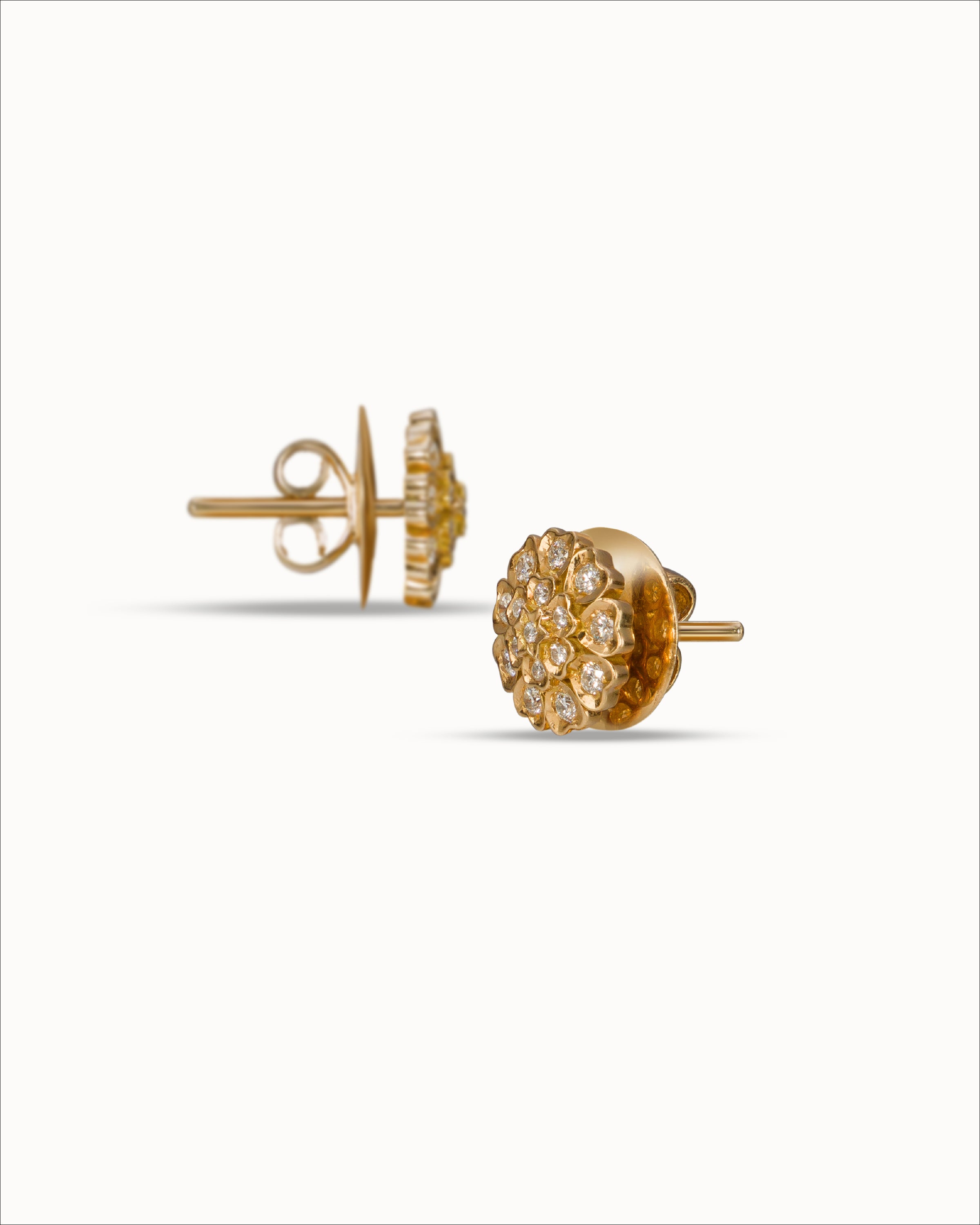 Ahalya Gold & Brilliant Cut Diamond Earrings SD-XBCD-AA-02-0020 - Detailed View