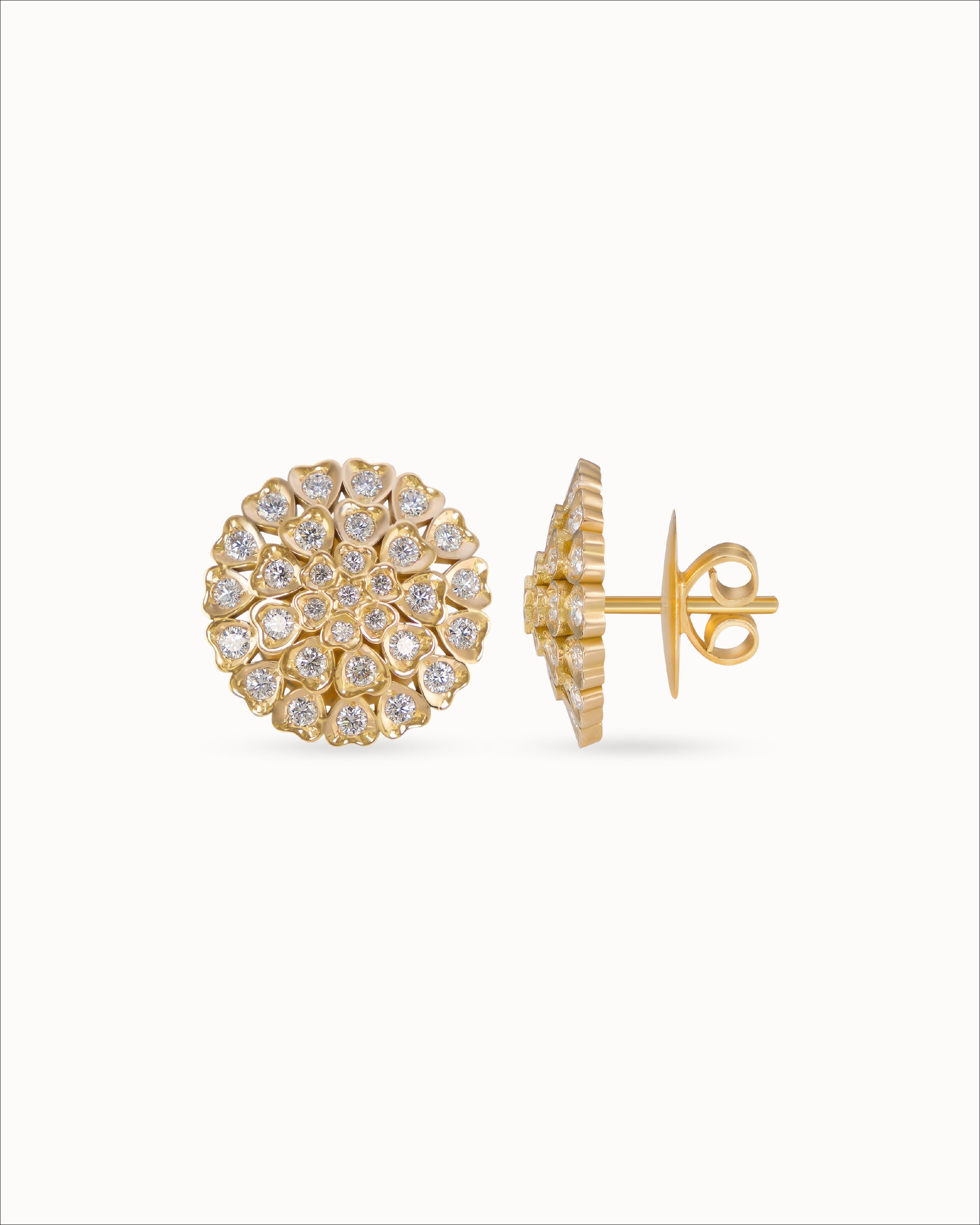 Ahalya Gold & Brilliant Cut Diamond Earrings SD-XBCD-AA-02-0126 - Screw View