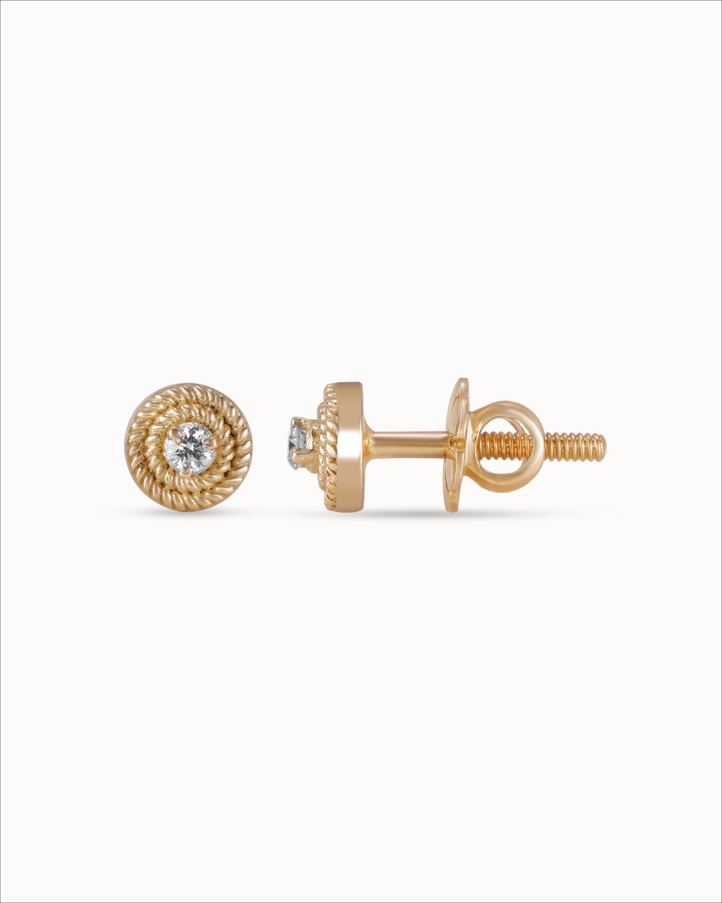 Ahalya Gold & Diamond Earrings SD-XBCD-AA-02-0147 - Screw View