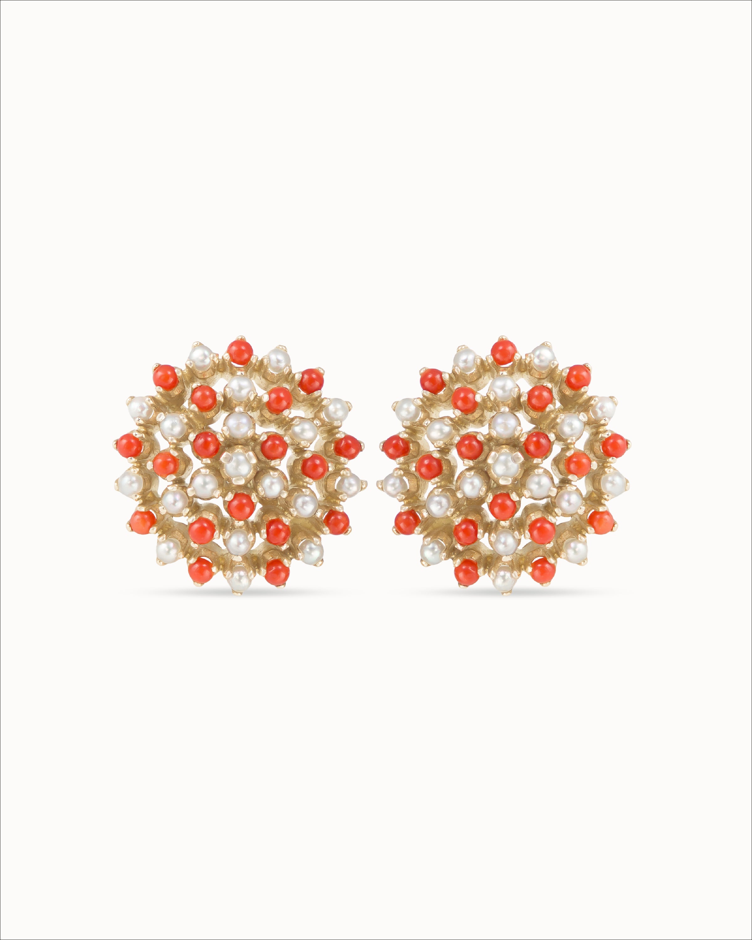Ahalya Gold & Coral Earrings SD-XCRL-AA-02-0136