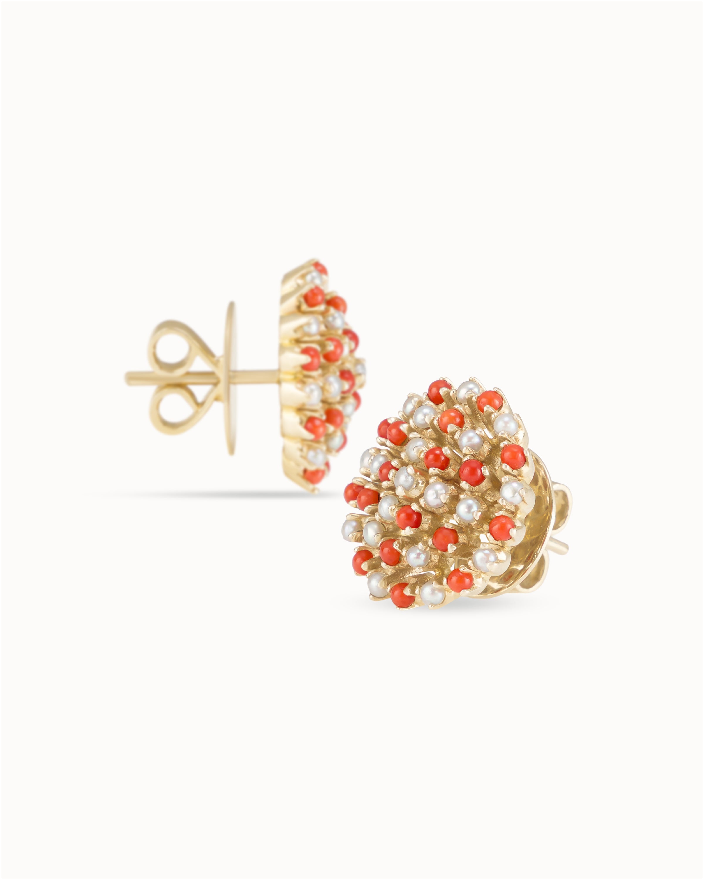 Ahalya Gold & Coral Earrings SD-XCRL-AA-02-0136