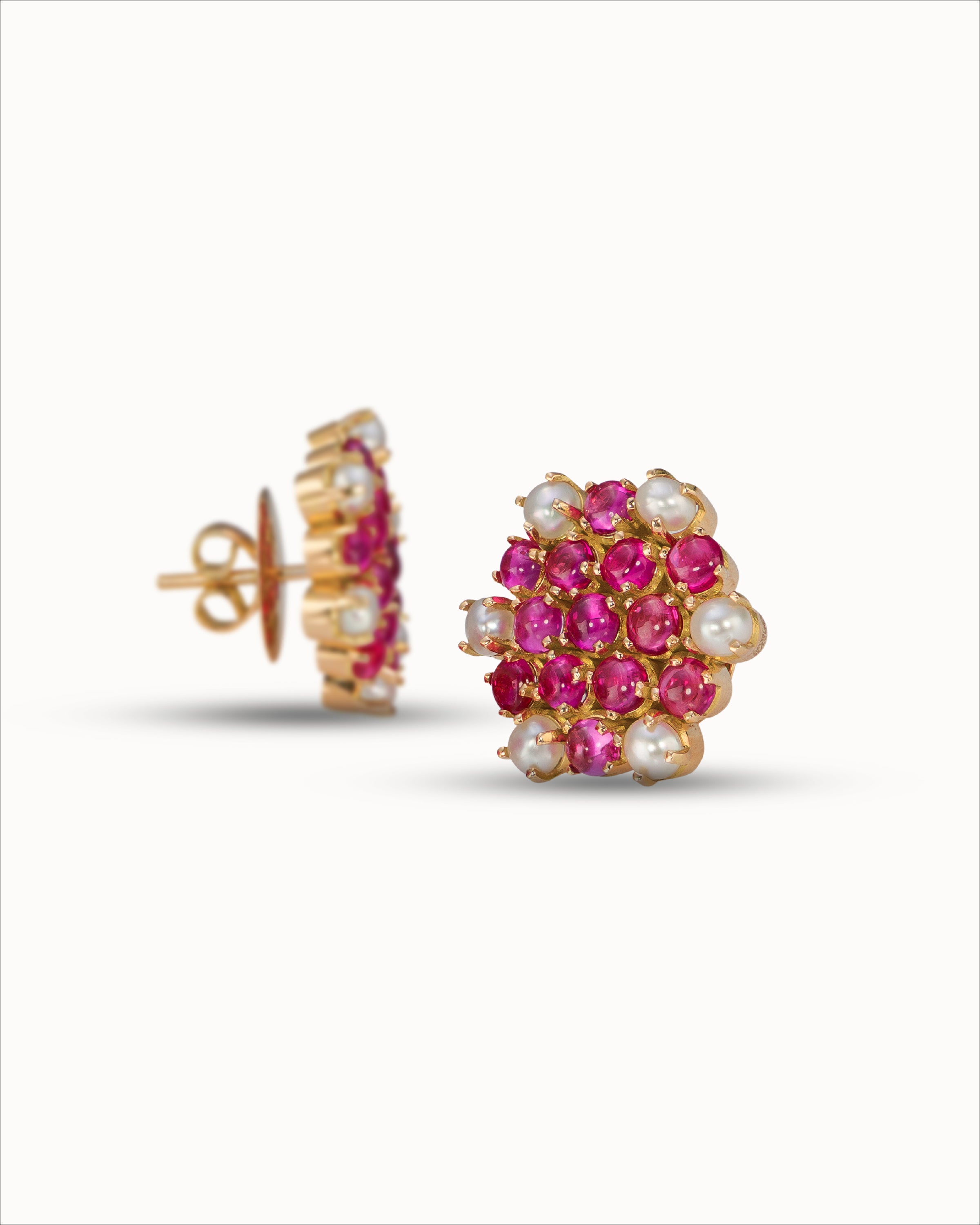 Ahalya Gold & Ruby Earrings SD-XRBY-AA-02-0060 - Detailed View