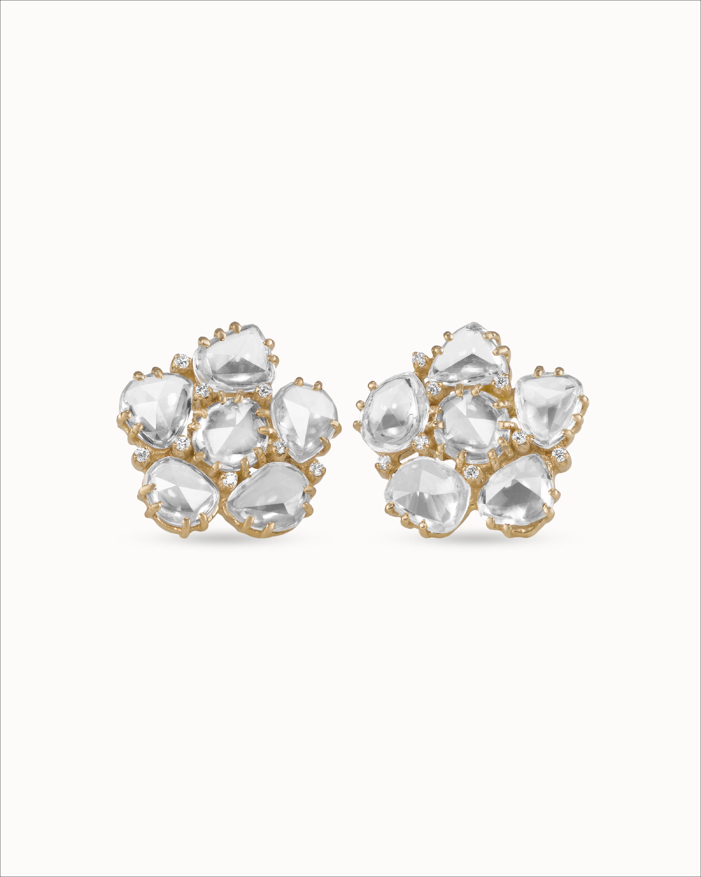 Ahalya Gold & White Sapphire Earrings SD-XSPR-AA-02-0134 - Cover View