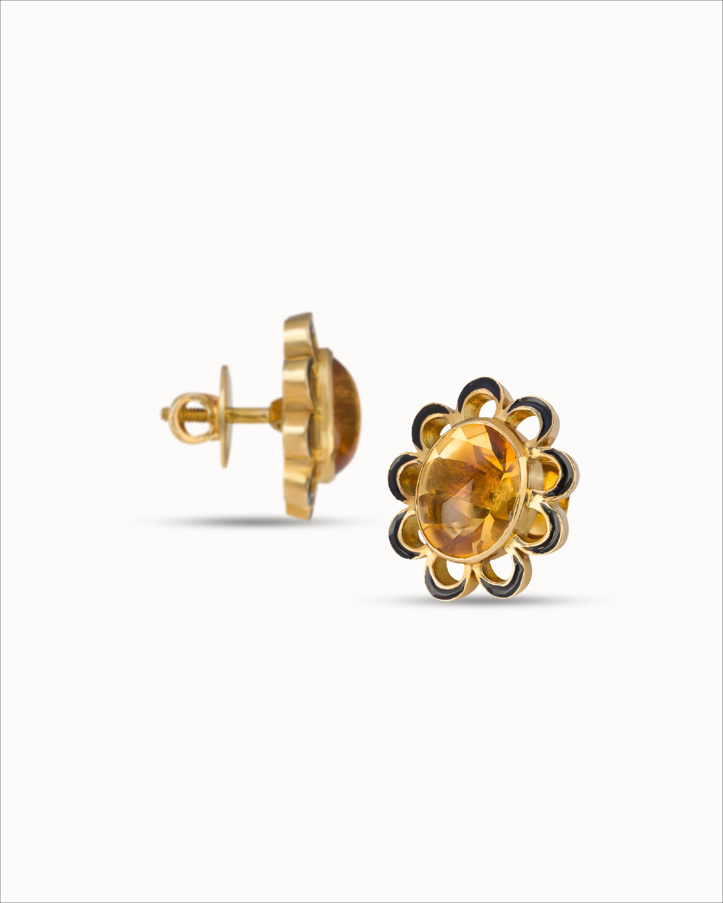 Ahalya Gold & Citrine Earrings SD-XXCI-AA-02-0079 - Detailed View