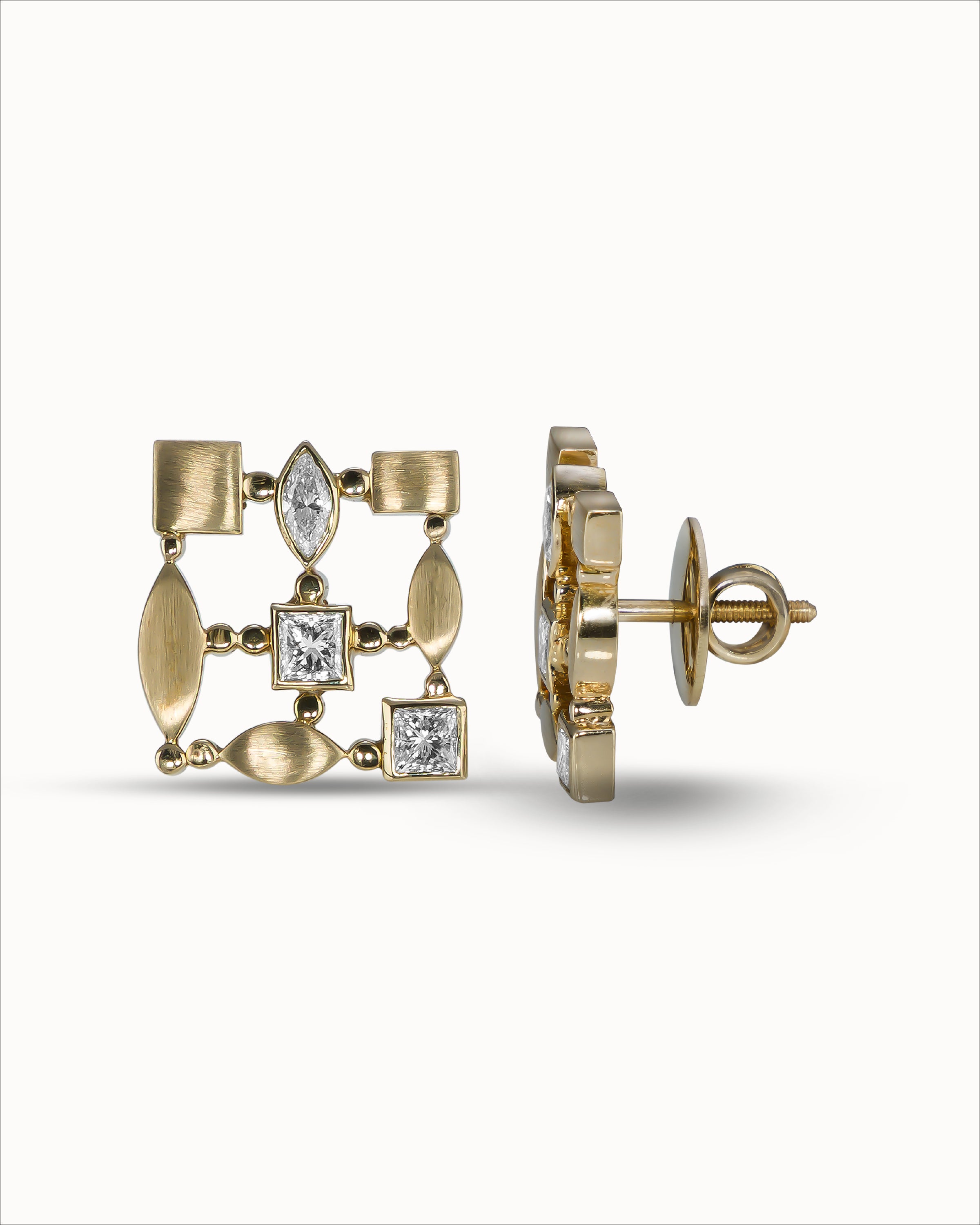 Ahalya Gold & Diamond Earrings SD-XXXD-AA-02-0050 - Screw View