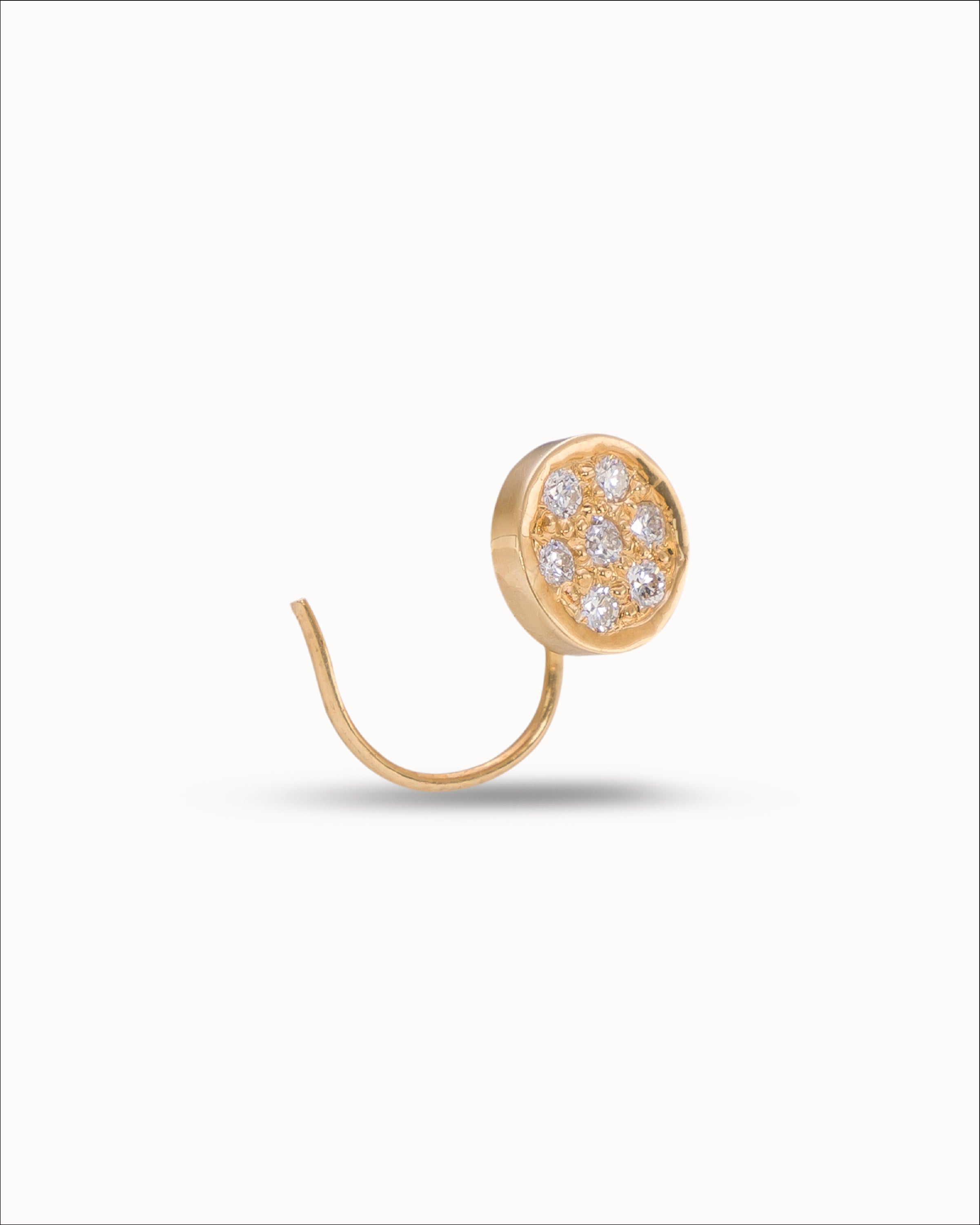 Ahalya Gold & Brilliant Cut Diamond Nosepin WR-XBCD-AA-05-0007 - Side View