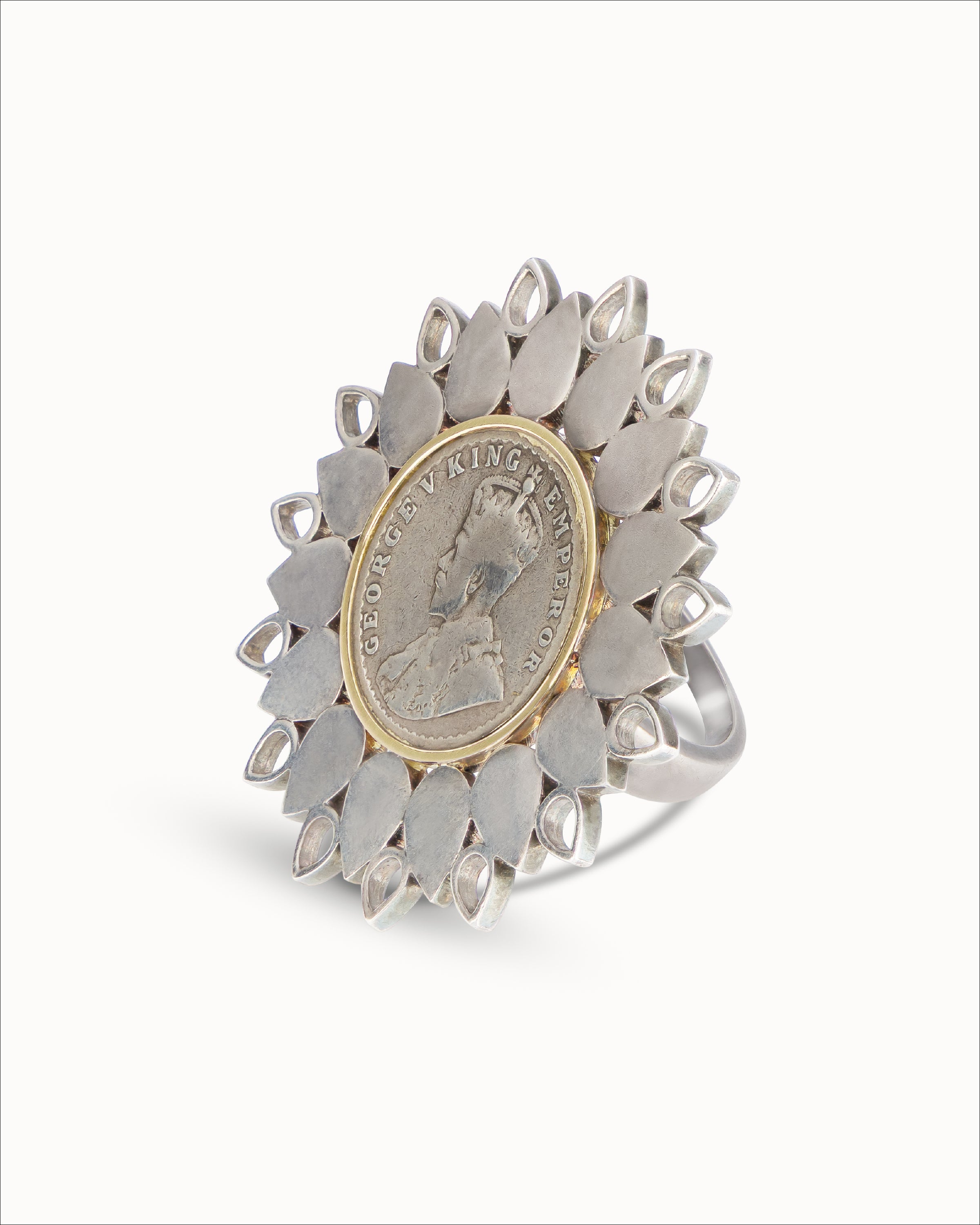 Ahalya Gold & Coin Ring FR-XXCN-AA-04-0011 - Detailed View