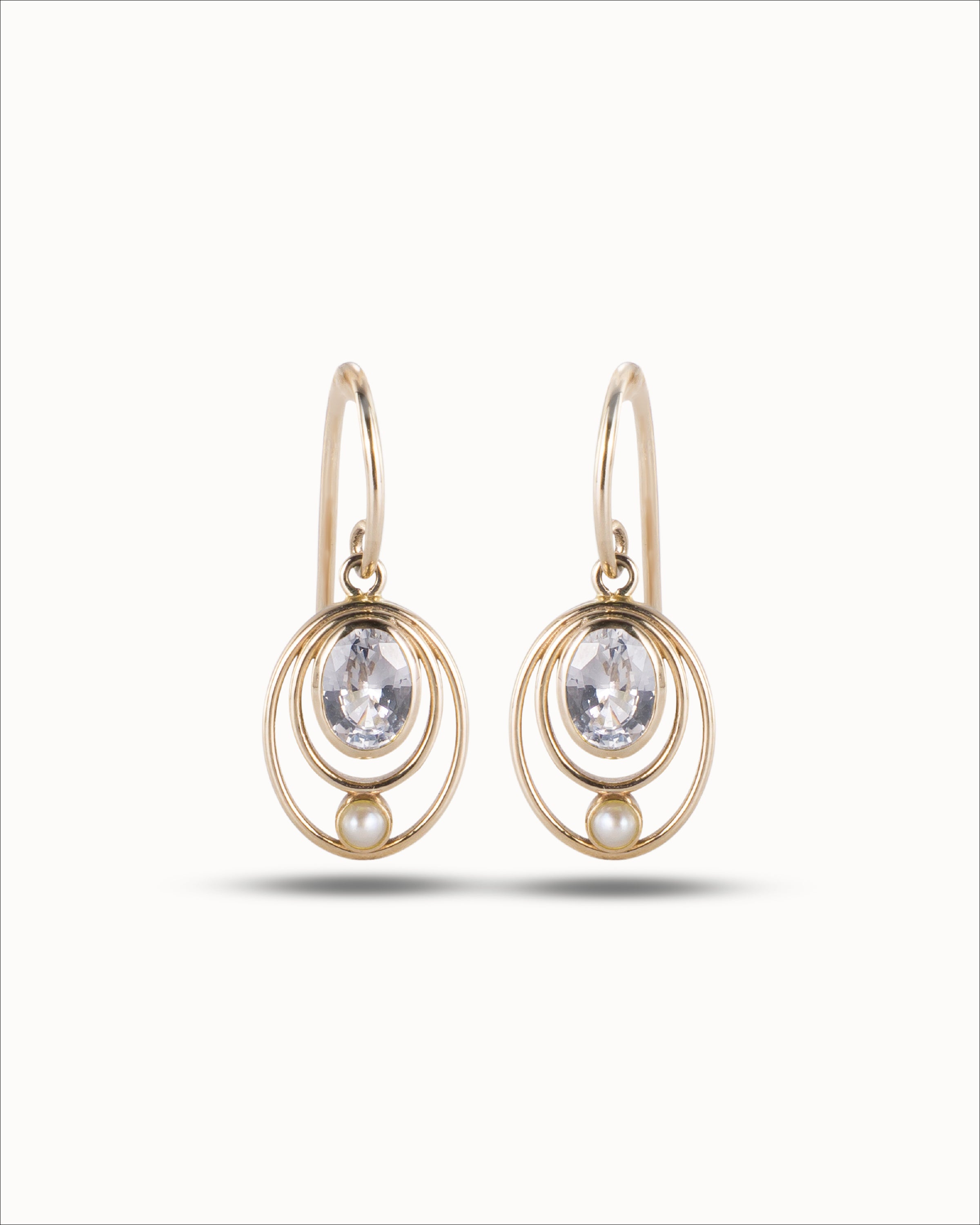Ahalya Gold & White Sapphire Earrings HG-MXDS-AA-02-0013 - Cover View