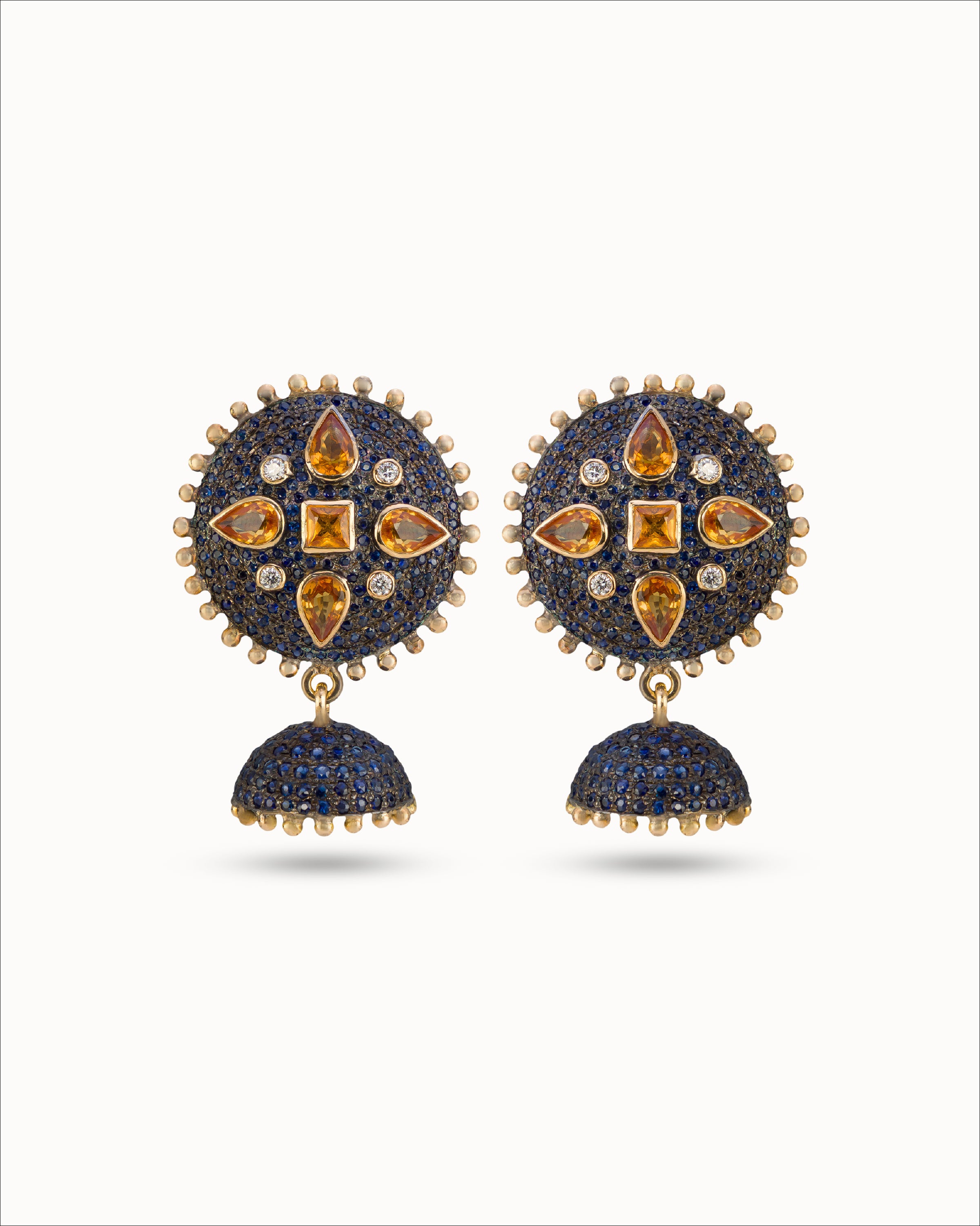 Ahalya Gold & Orange Sapphire Earrings JK-XSPR-AA-02-0101 - Cover View