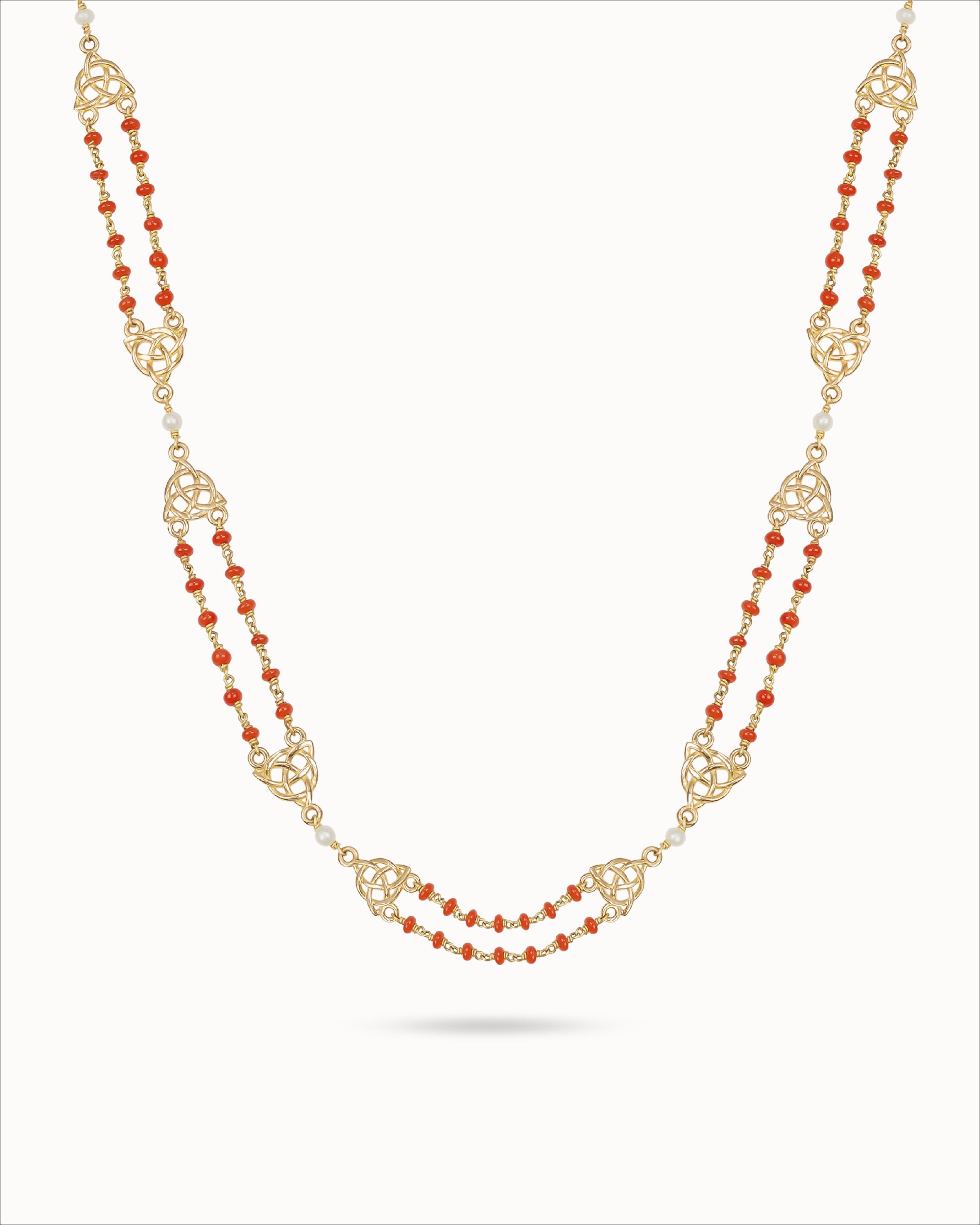 Ahalya Gold & Coral Necklace LC-XCRL-AA-01-0046 - Cover View
