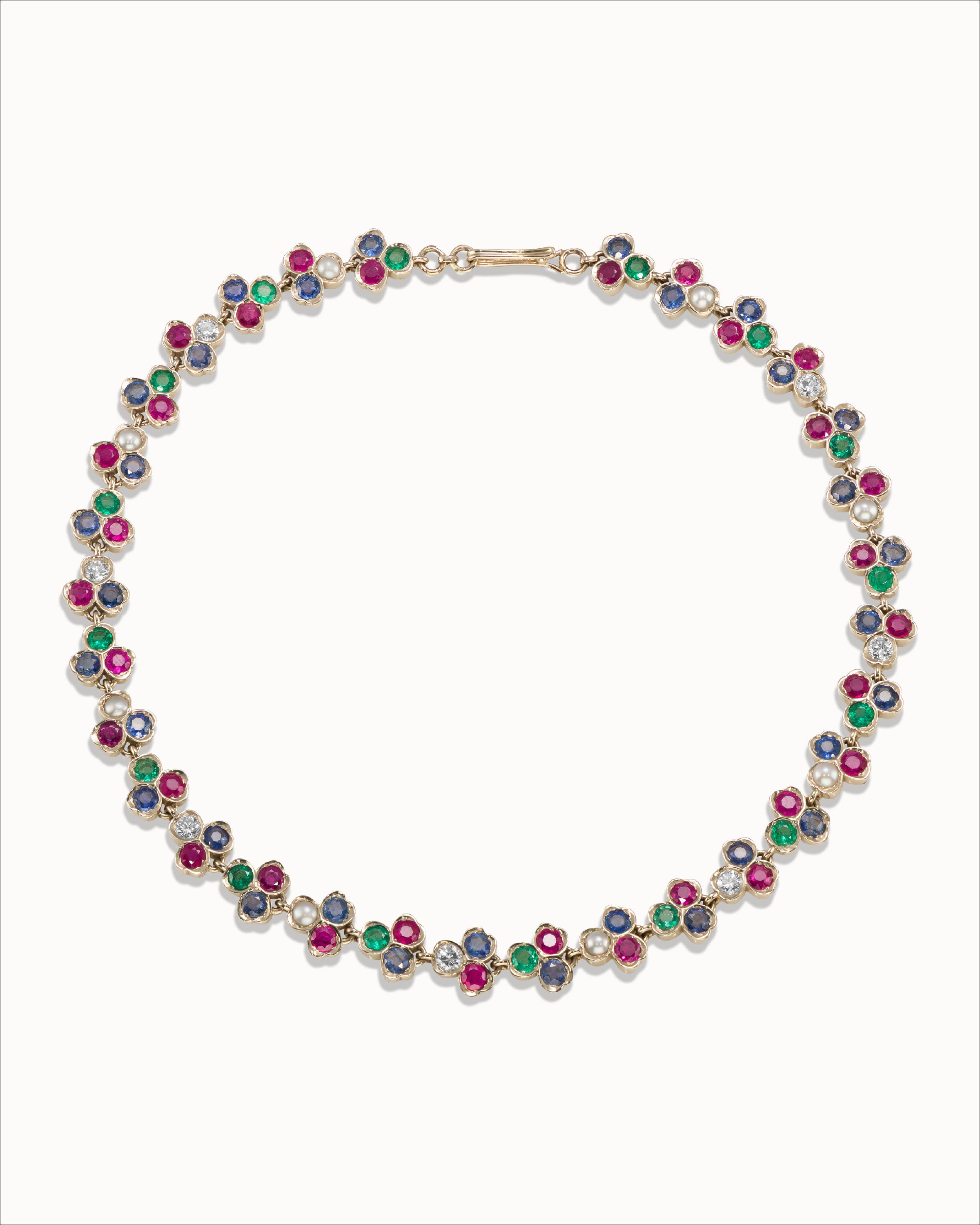 Ahalya Gold & Mixed Stones Necklace NE-MXDS-AA-01-0014 - Cover View