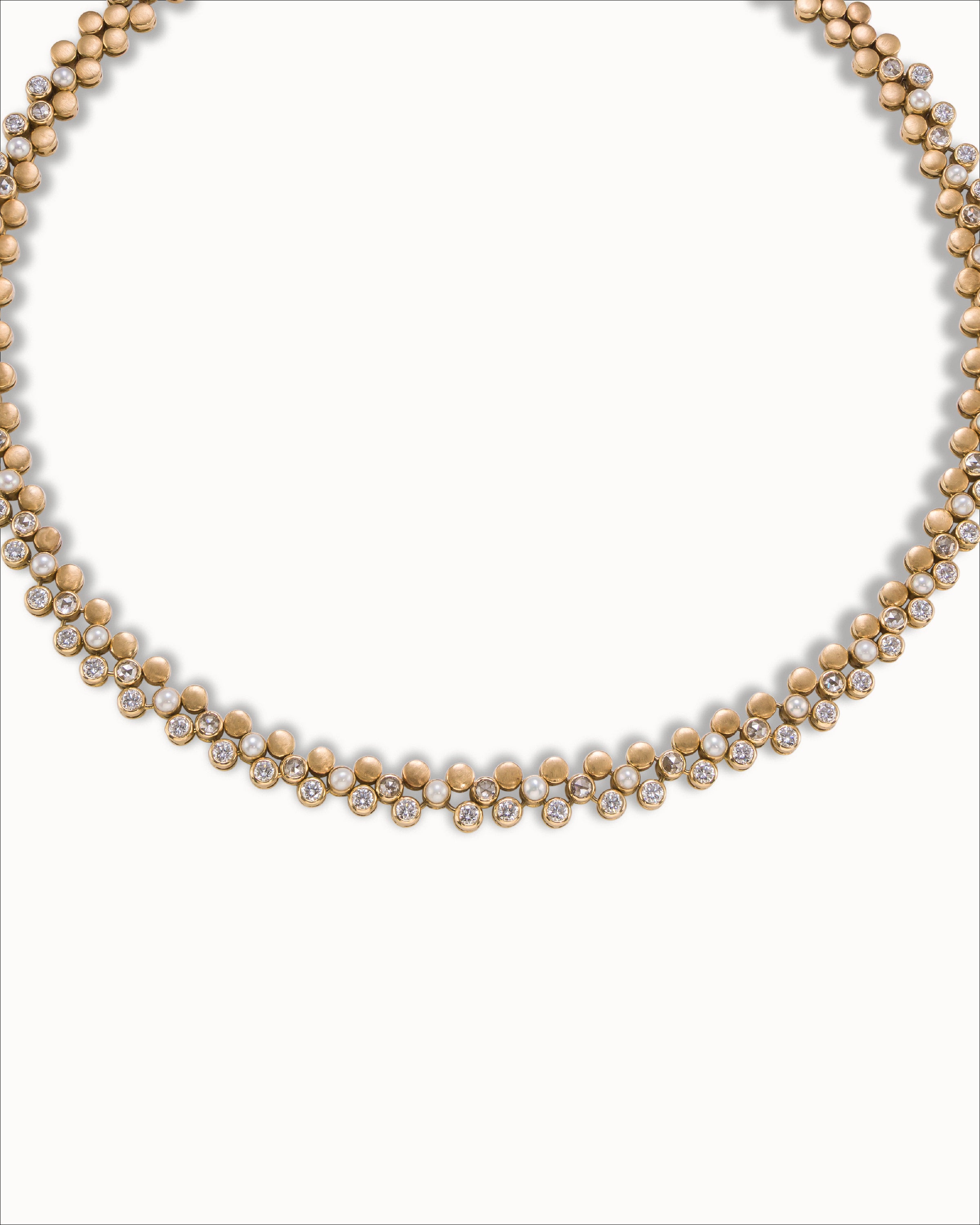 Ahalya Gold & Brilliant Cut Diamond Necklace NE-XBCD-AA-01-0011 - Detailed View