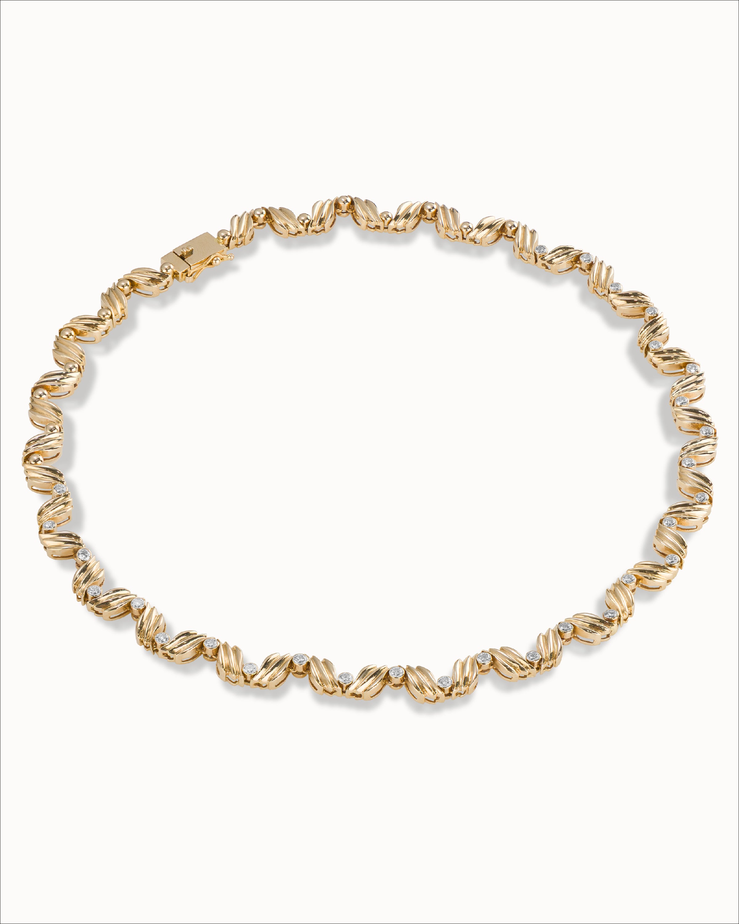 Ahalya Gold & Brilliant Cut Diamond Necklace NE-XBCD-AA-01-0025 - Angled View