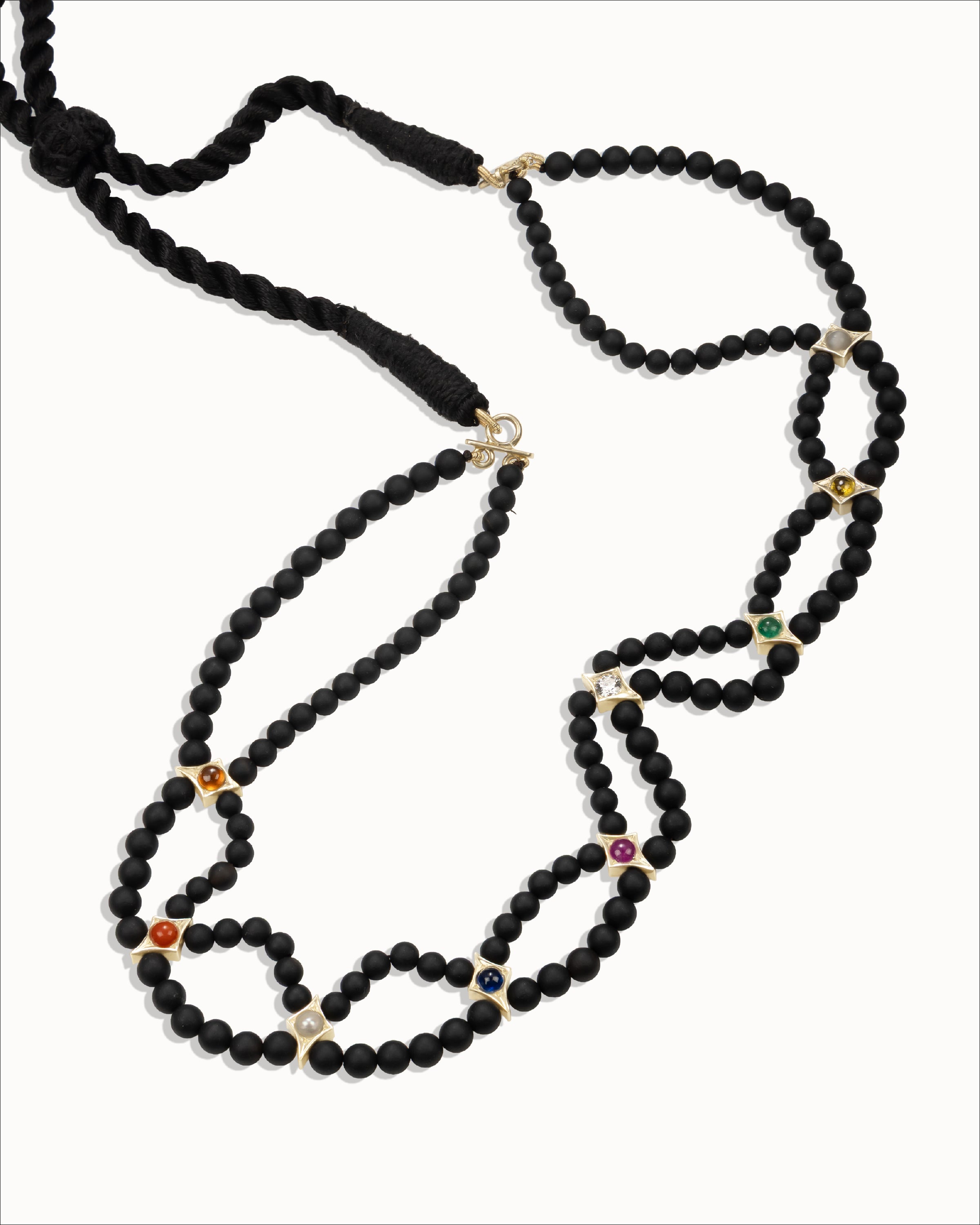 Ahalya Gold & Navaratna Necklace NE-XNRT-AA-01-0053 - Full View