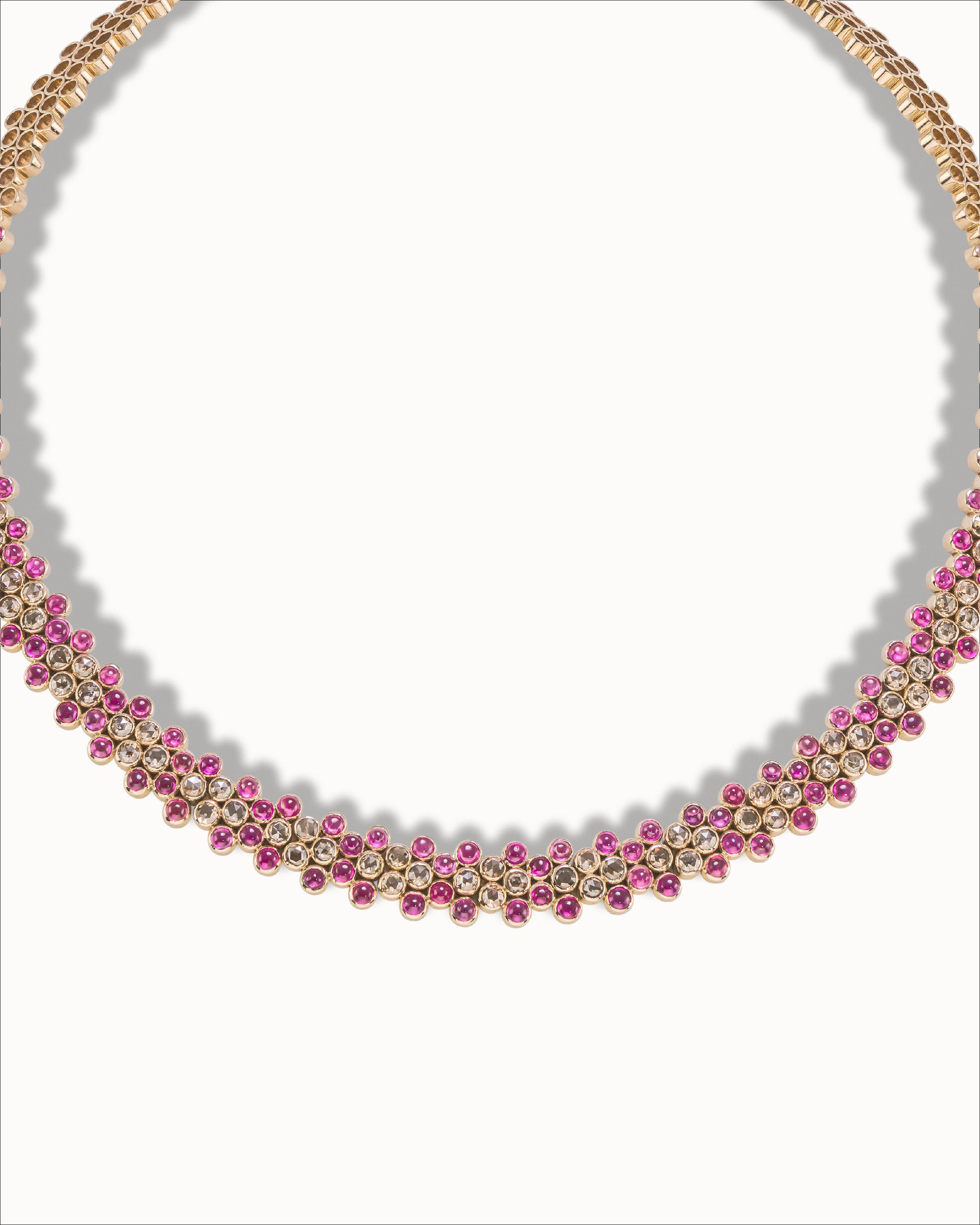 Ahalya Gold & Ruby Necklace NE-XRBY-AA-01-0009 - Detailed View