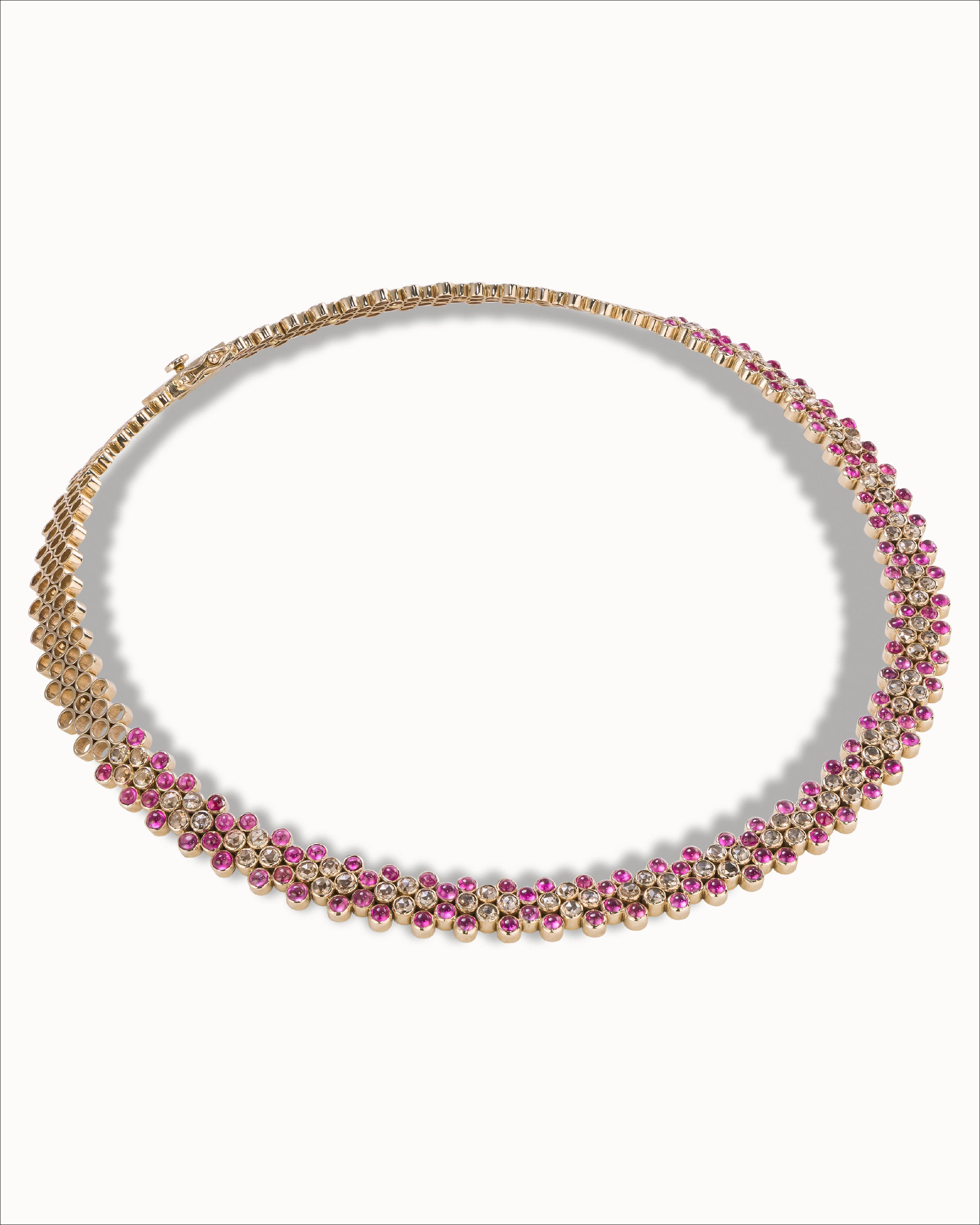 Ahalya Gold & Ruby Necklace NE-XRBY-AA-01-0009 - Detailed View