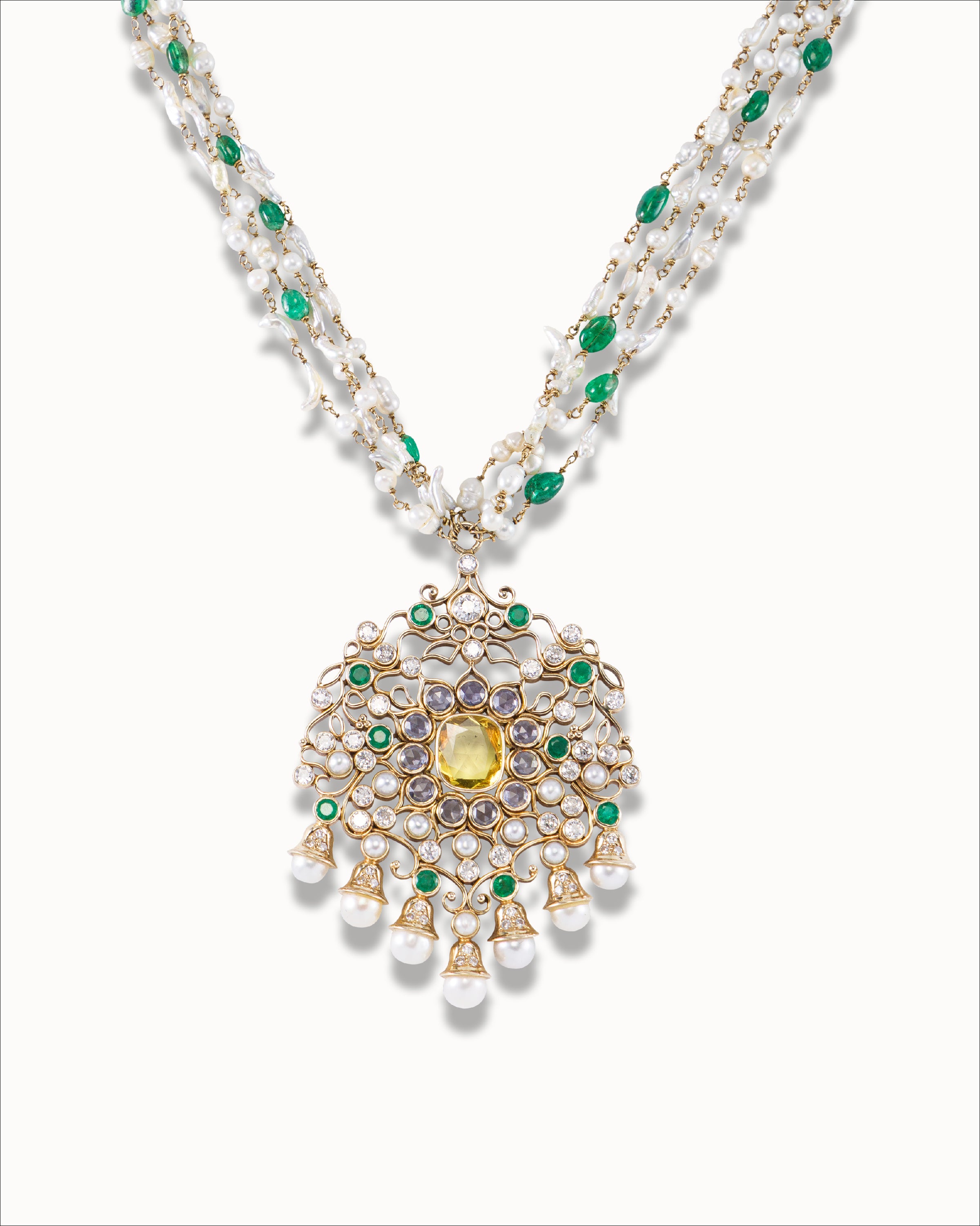 Ahalya Gold & Yellow Sapphire Necklace PD-MXDS-AA-01-0005 - Cover View