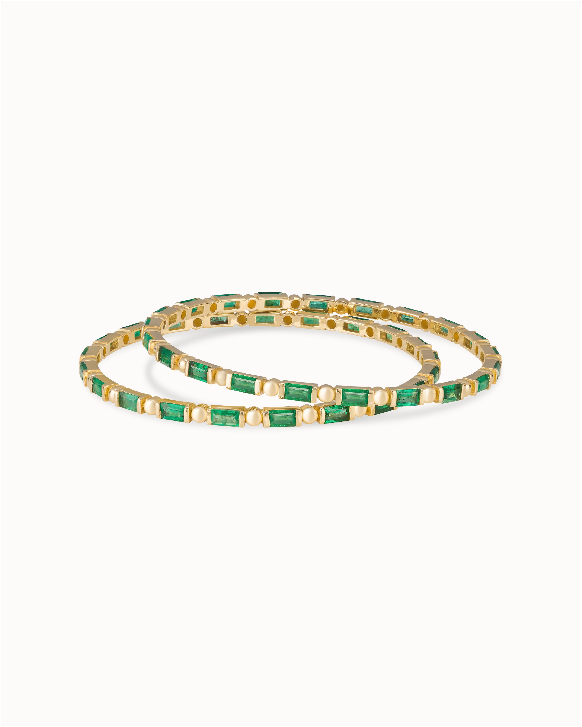 Ahalya Gold & Emerald Bangle SB-XEML-AA-03-0030 - Full View