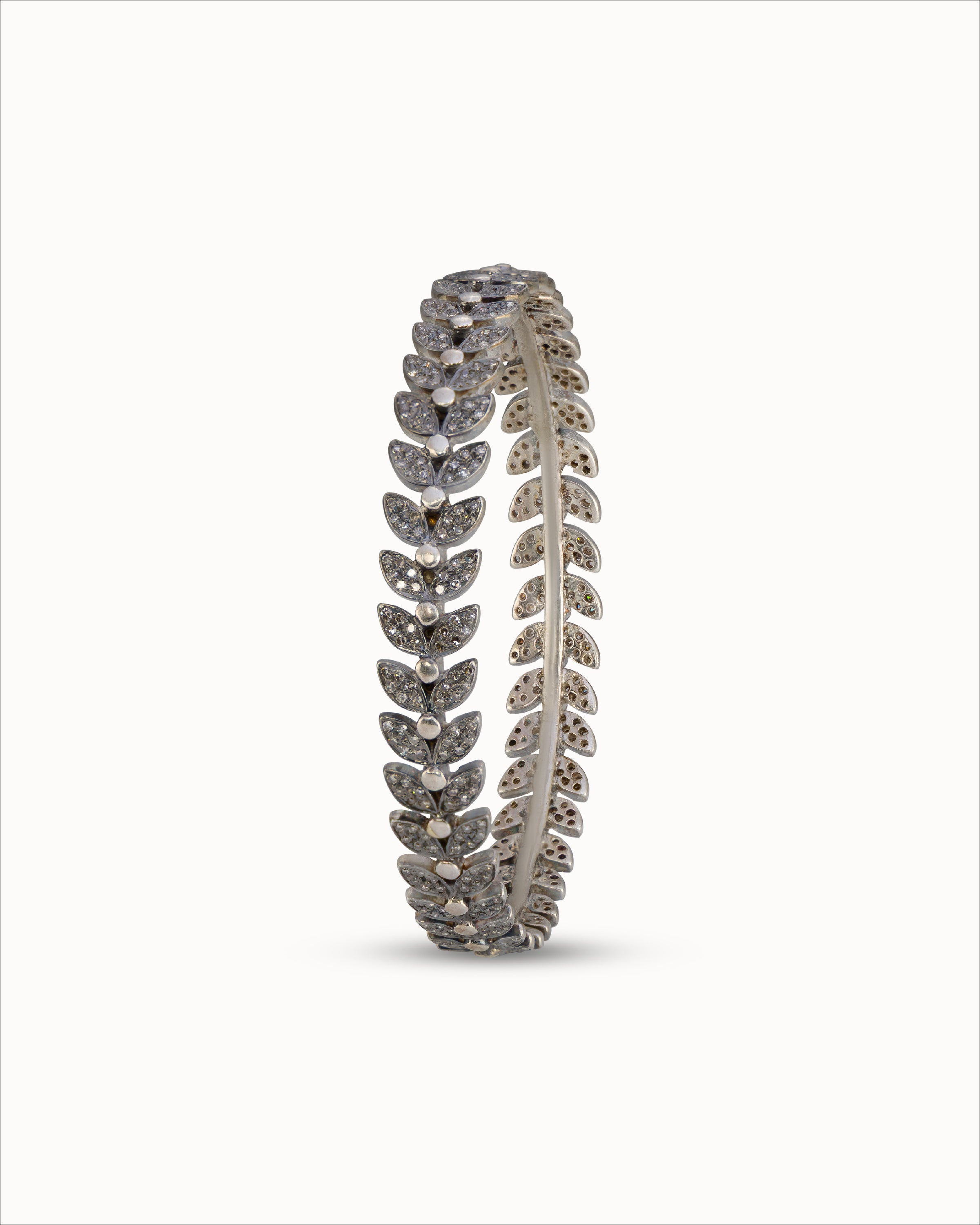 Ahalya Silver Bangle SB-XXSI-AA-03-0020 - Side View