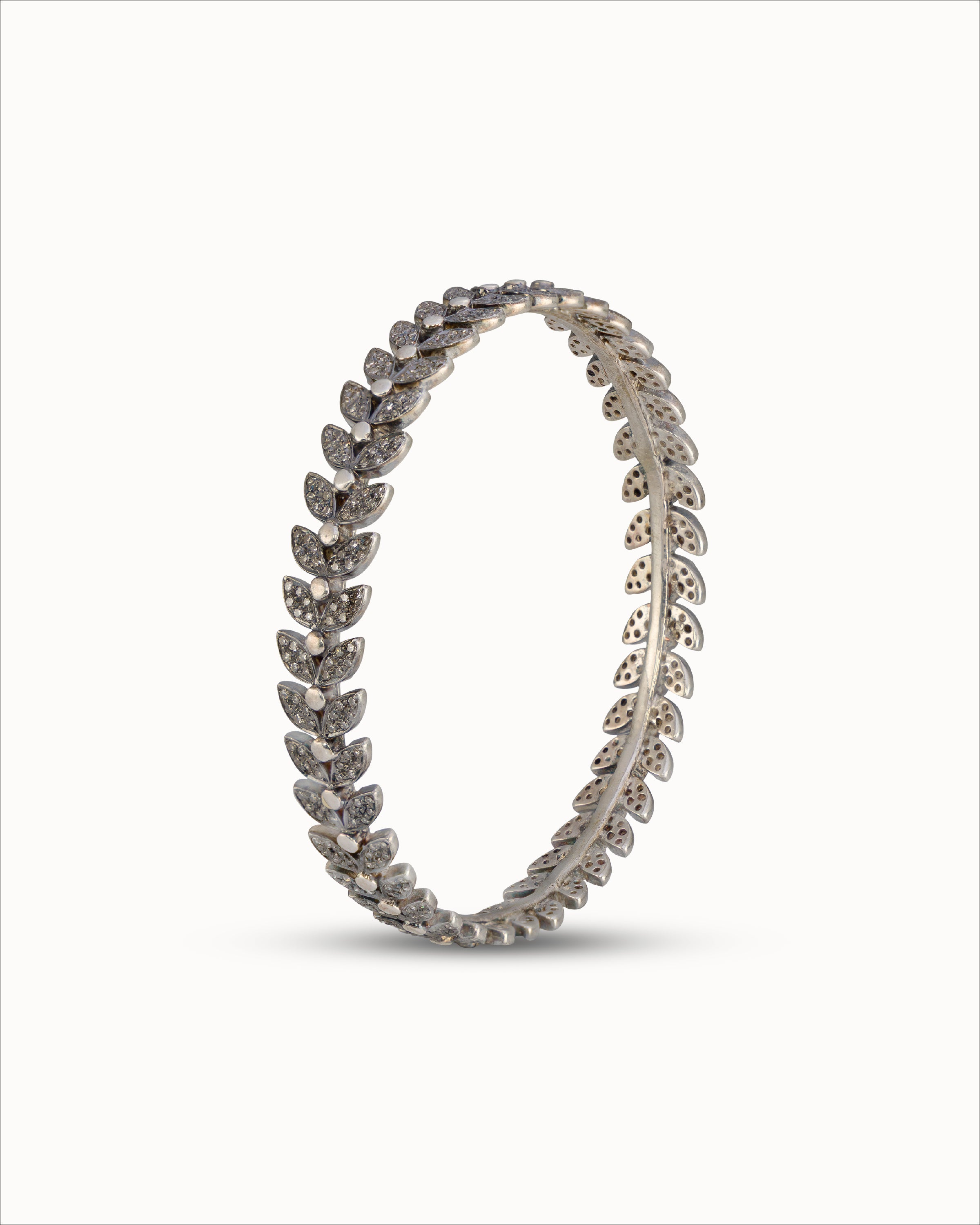 Ahalya Silver Bangle SB-XXSI-AA-03-0020 - Angled View