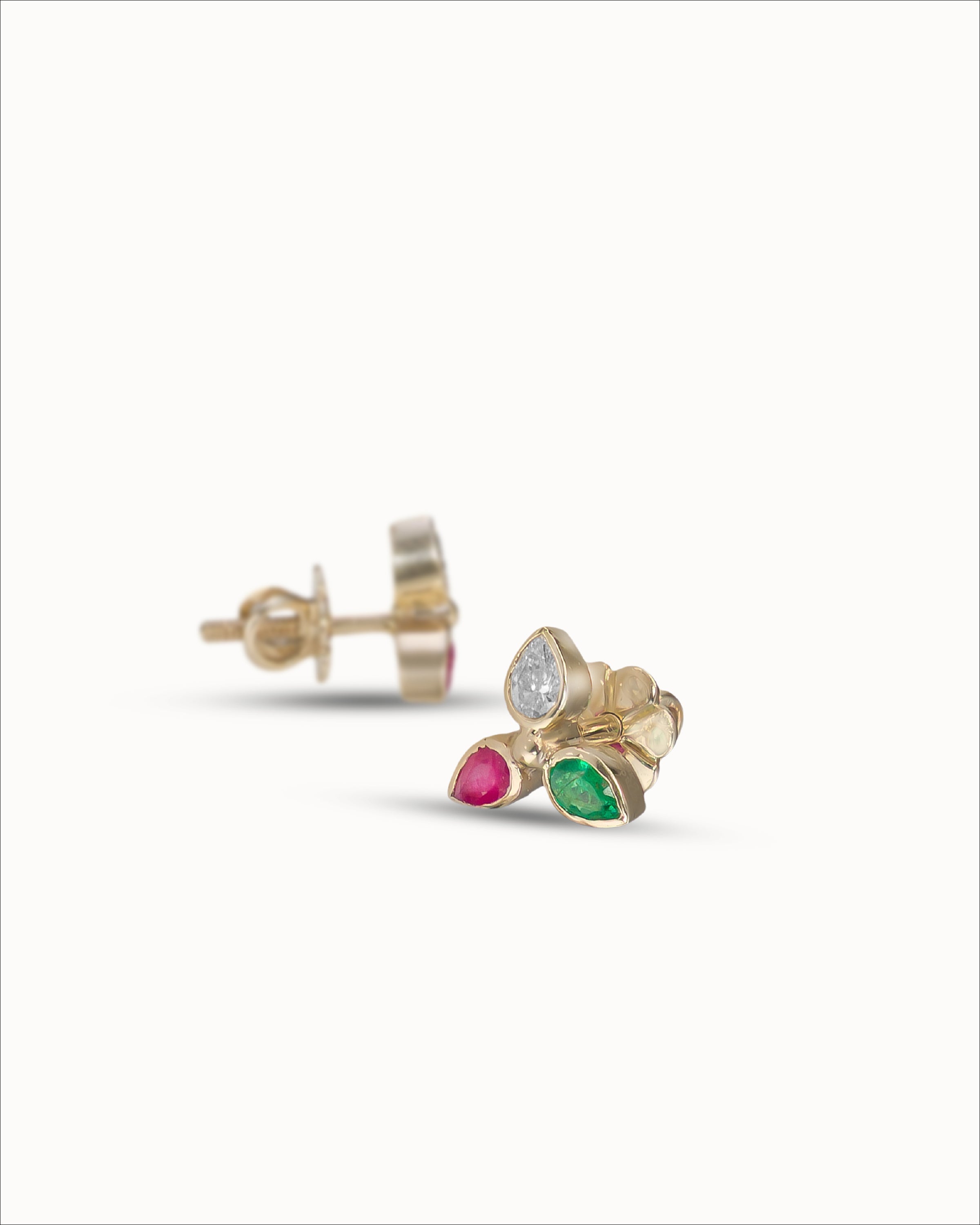 Ahalya Gold & Mixed Stones Earrings SD-MXDS-AA-02-0067 - Detailed View