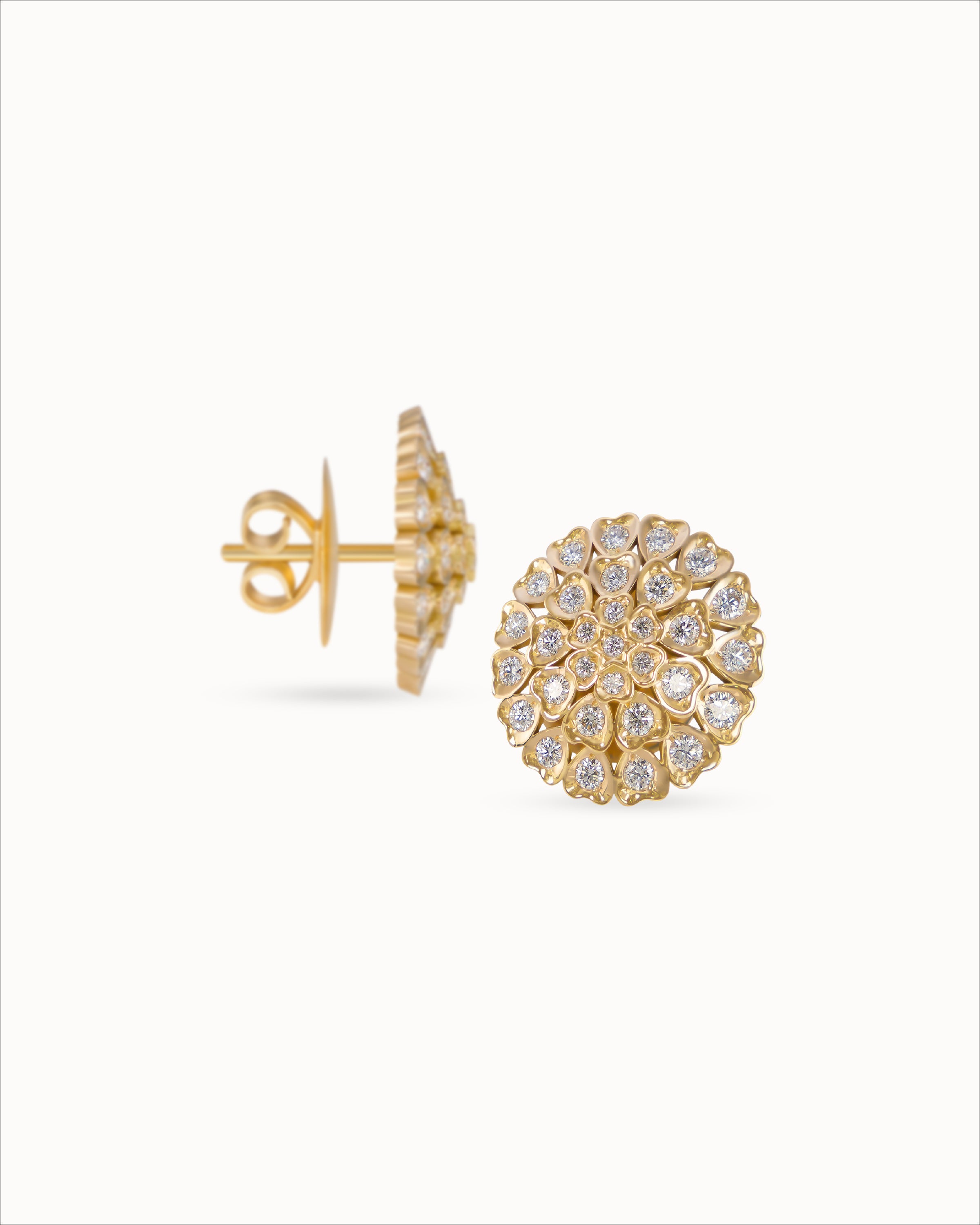 Ahalya Gold & Brilliant Cut Diamond Earrings SD-XBCD-AA-02-0126 - Detailed View