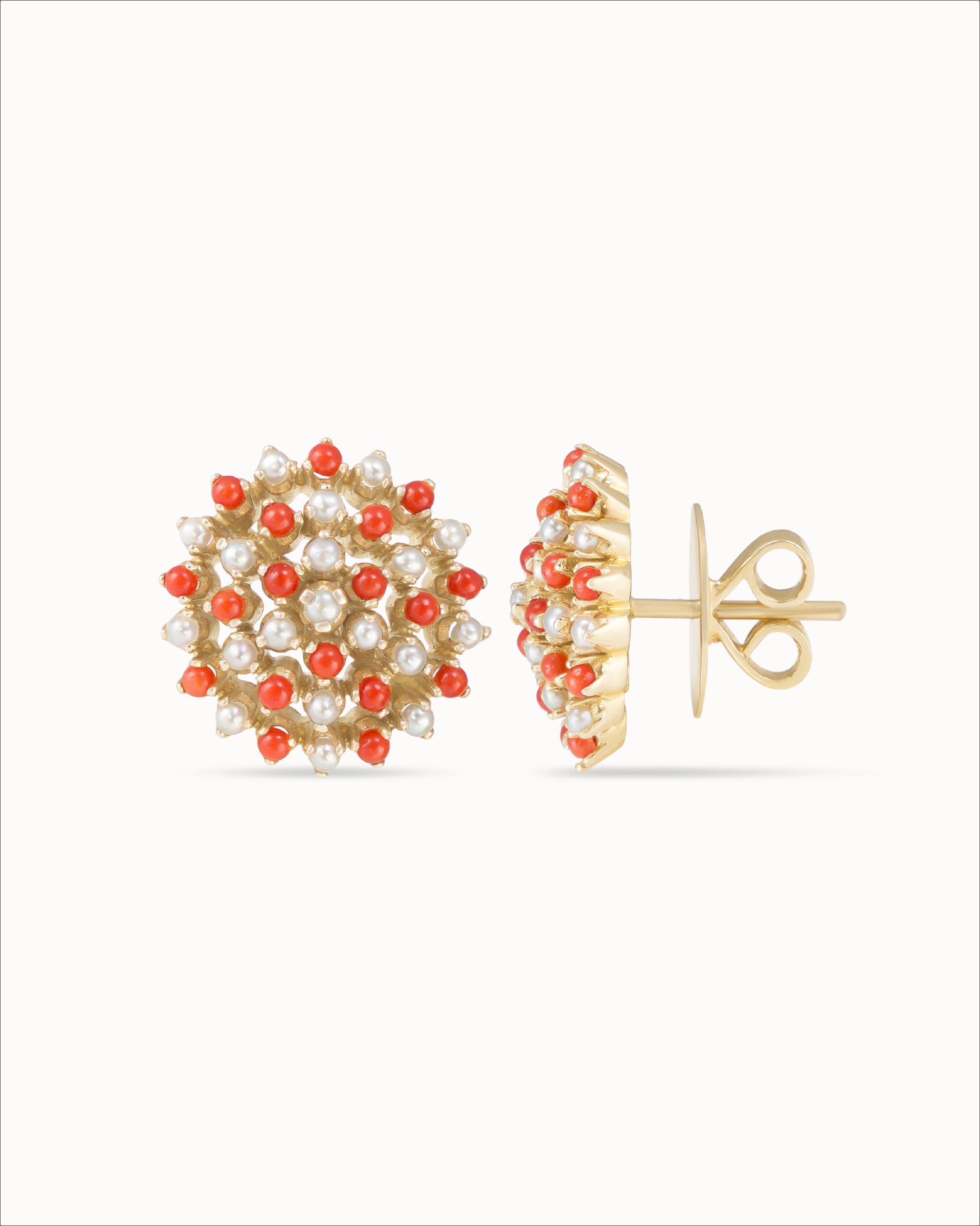 Ahalya Gold & Coral Earrings SD-XCRL-AA-02-0136