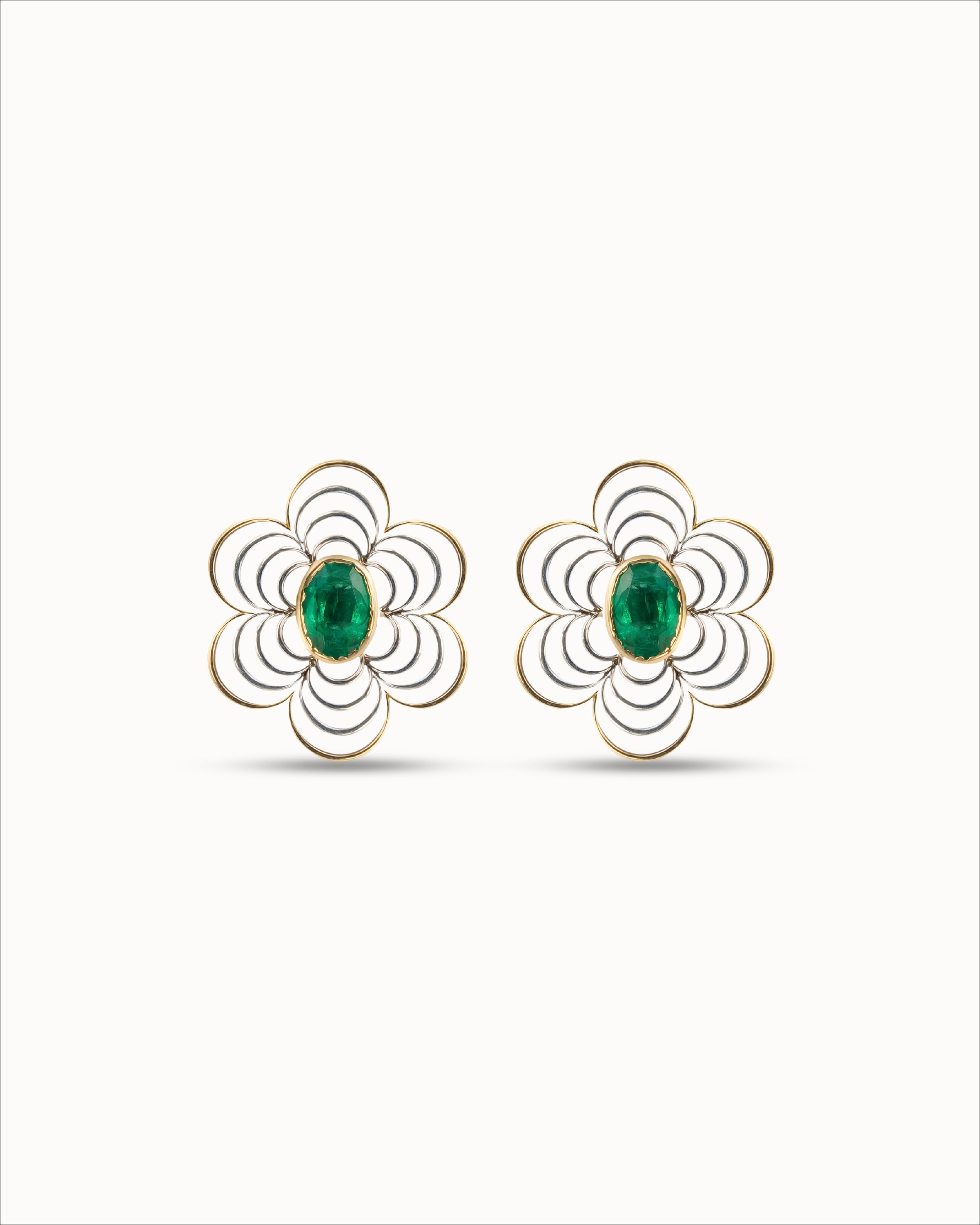 Ahalya Gold & Emerald Earrings SD-XEML-AA-02-0088 - Cover View