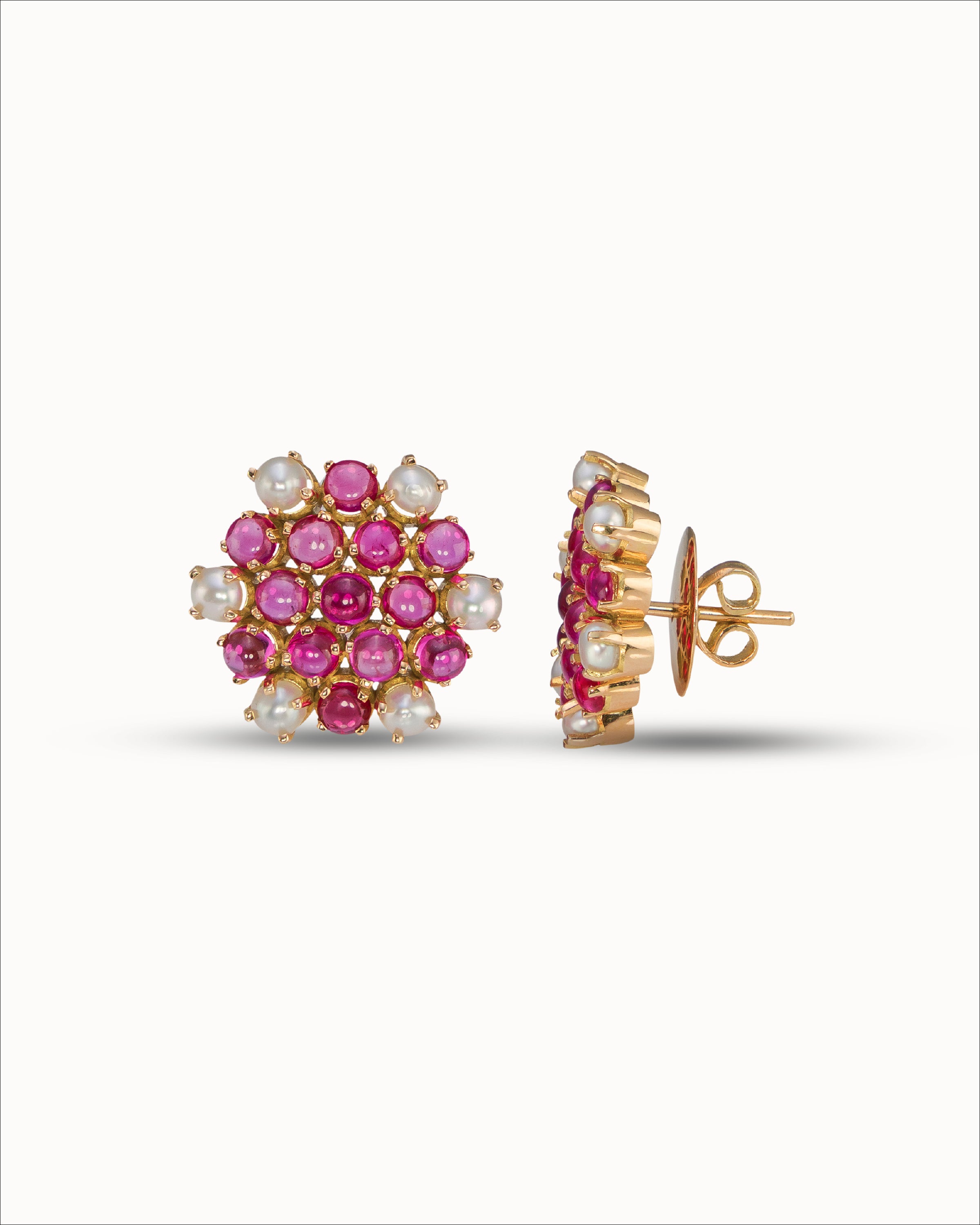 Ahalya Gold & Ruby Earrings SD-XRBY-AA-02-0060 - Screw View