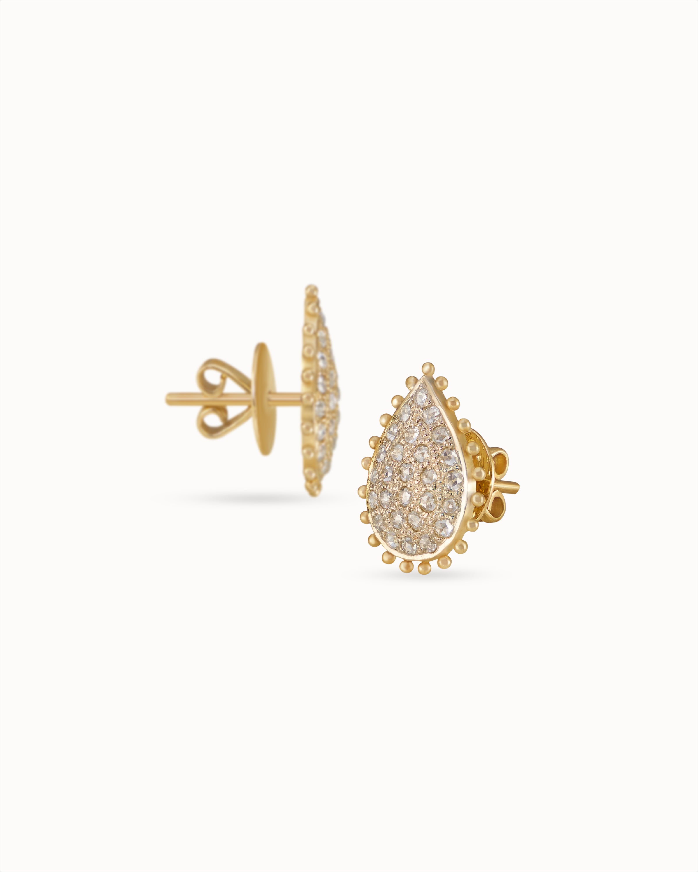 Ahalya Gold & Rose Cut Diamond Earrings SD-XRCD-AA-02-0127 - Detailed View