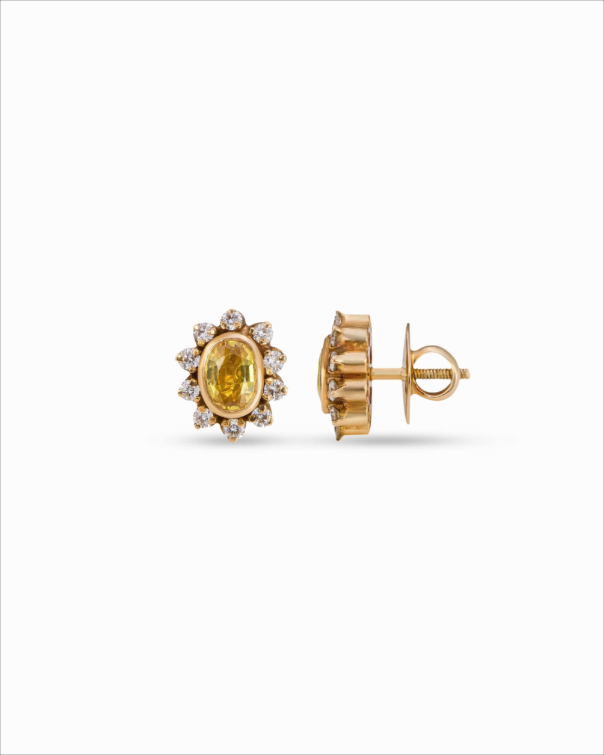 Ahalya Gold & Yellow Sapphire Earrings SD-XSPR-AA-02-0089 - Screw View