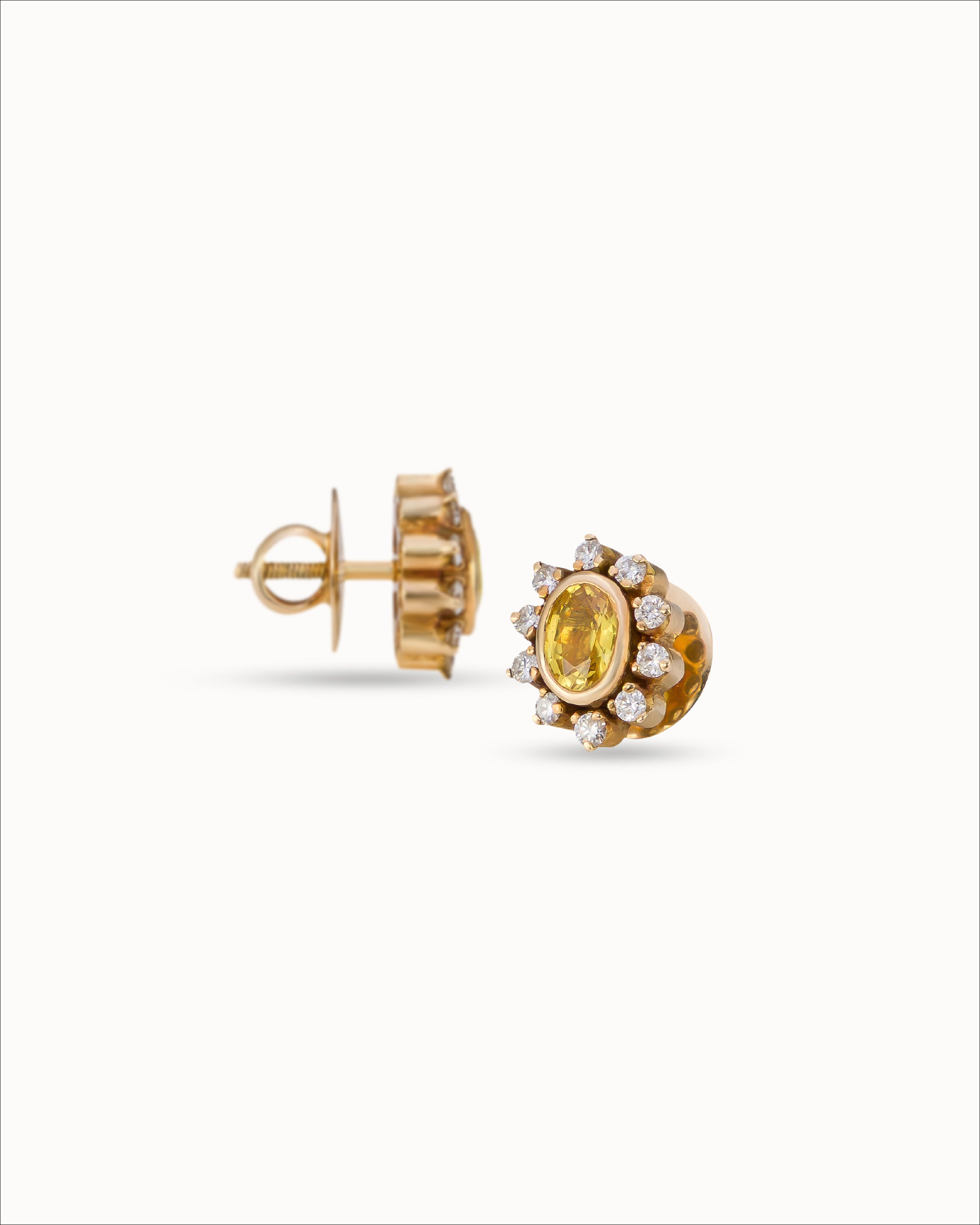 Ahalya Gold & Yellow Sapphire Earrings SD-XSPR-AA-02-0089 - Detailed View