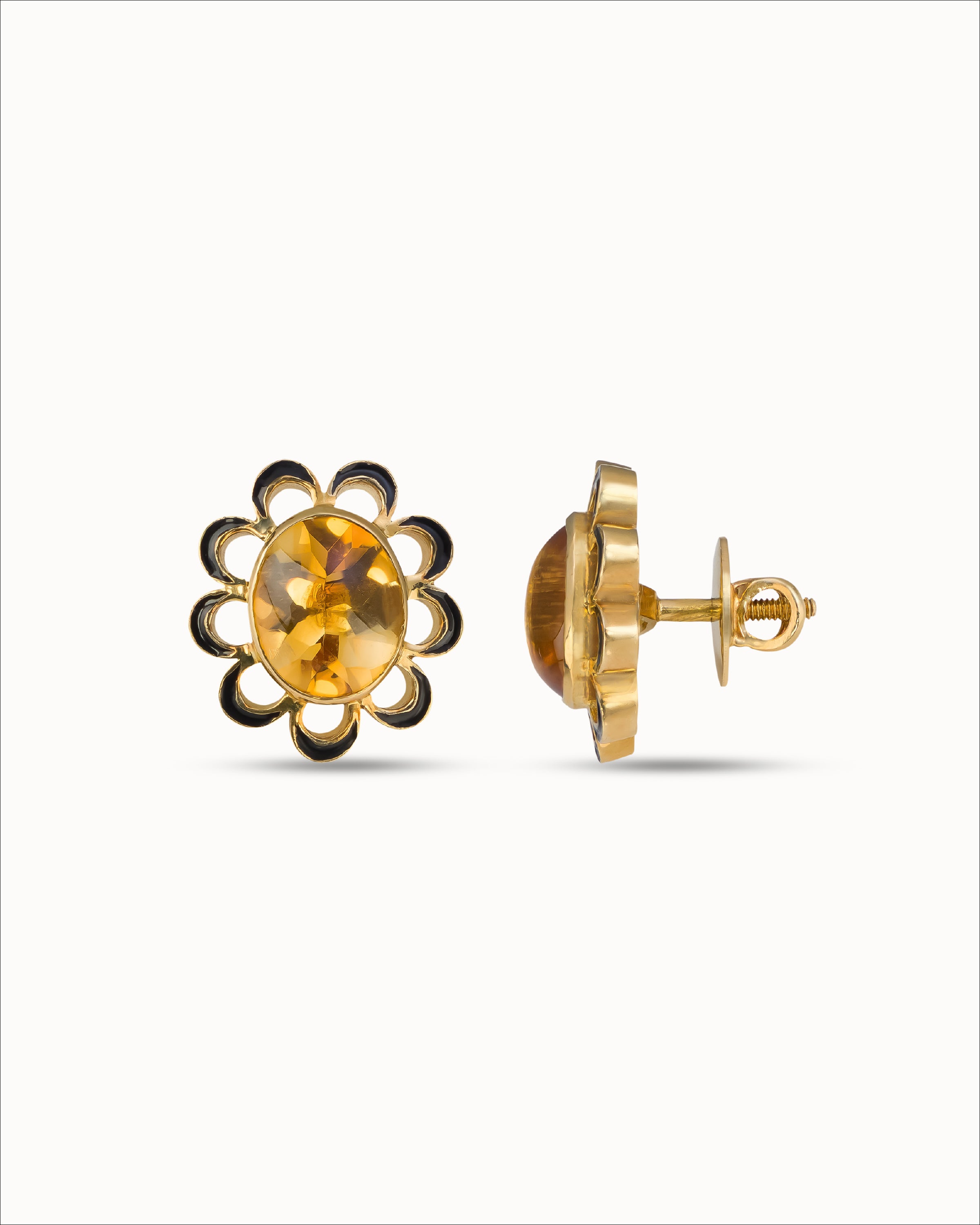 Ahalya Gold & Citrine Earrings SD-XXCI-AA-02-0079 - Screw View