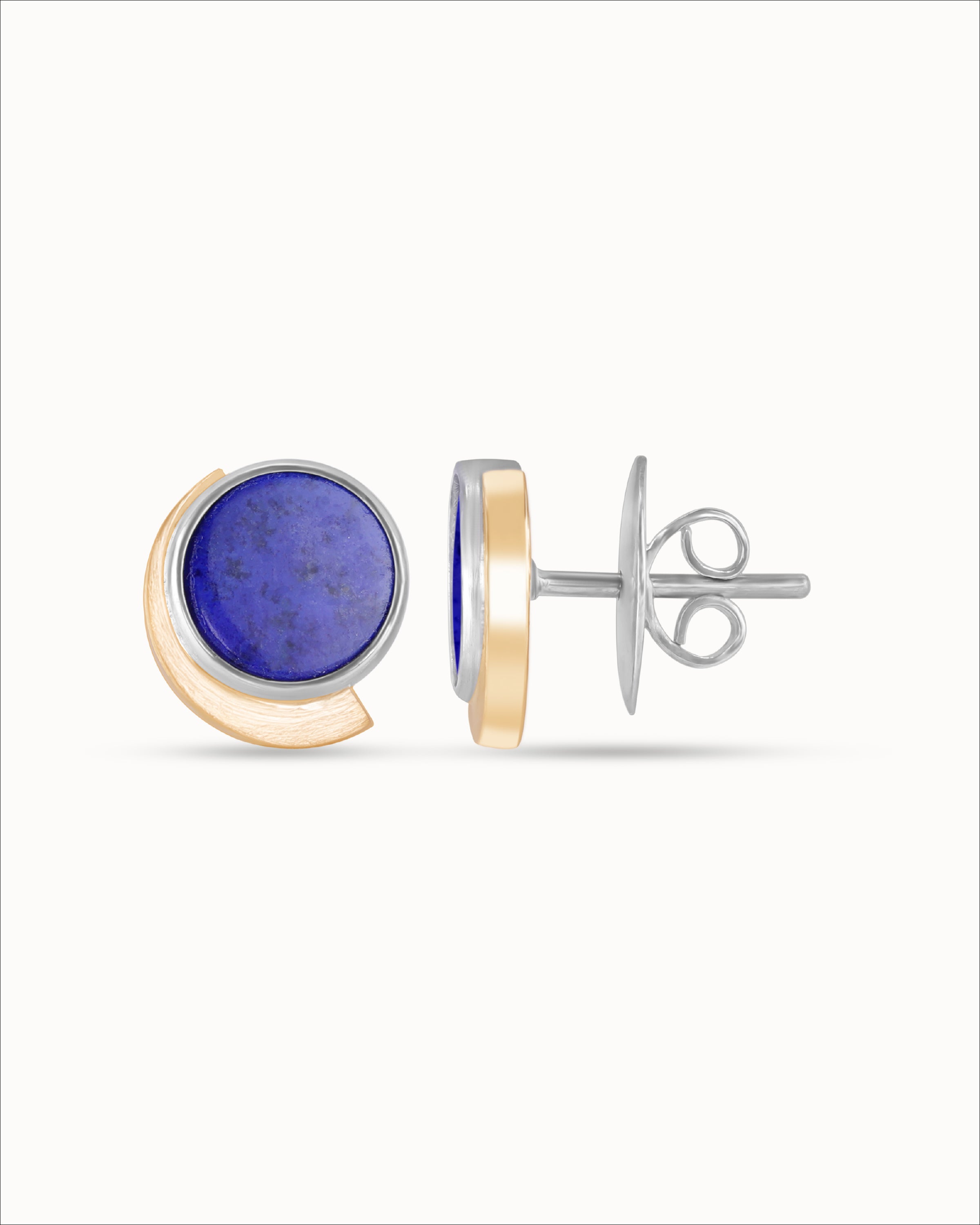 Ahalya Gold & Lapis Earrings SD-XXLA-AA-02-0148 - Screw View